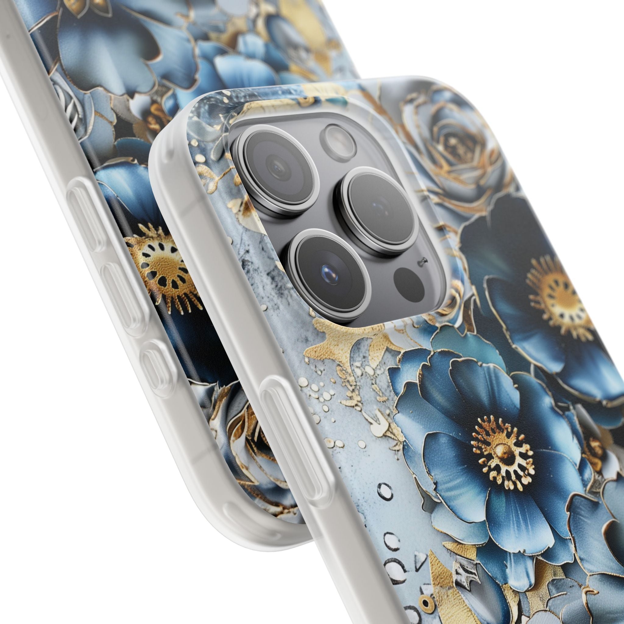 Blue Blooming Flowers Flexi Case - Apple iPhone Case