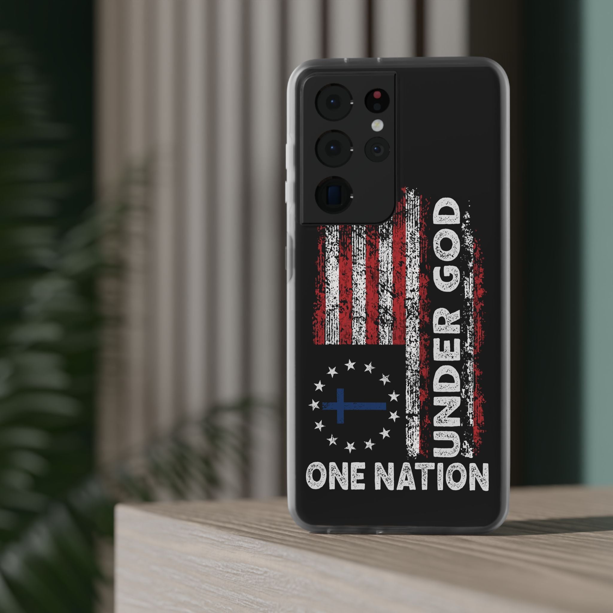 One Nation Under God American Flag - Flexi Case Samsung Galaxy Case