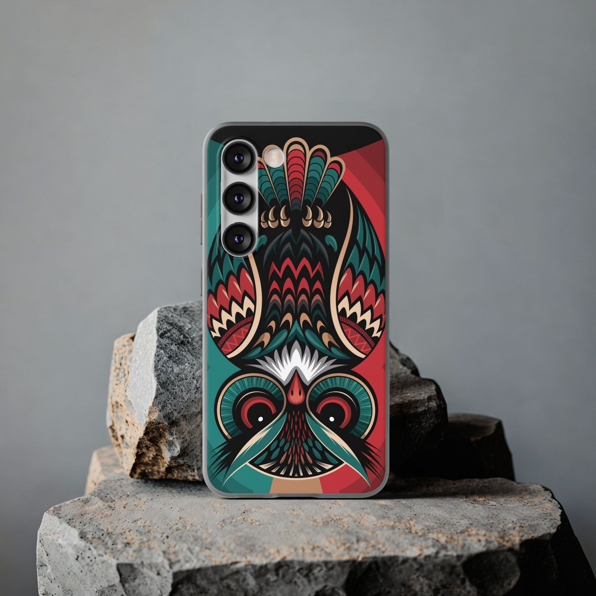 Majestic Haida Native American Owl - Flexi Case Samsung Galaxy Case