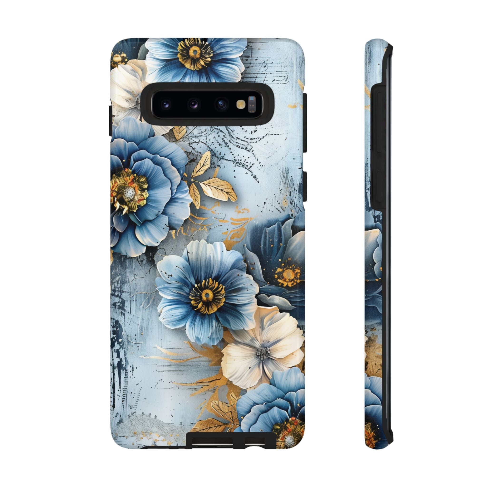 Blue & Gold Floral - Tough Guard Samsung Galaxy Case