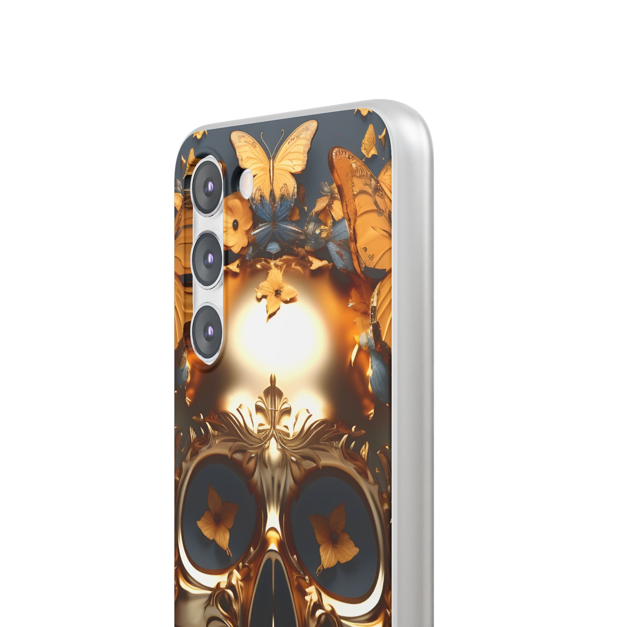 Golden Skull Floral Armor Flexi Case - Samsung Galaxy Case