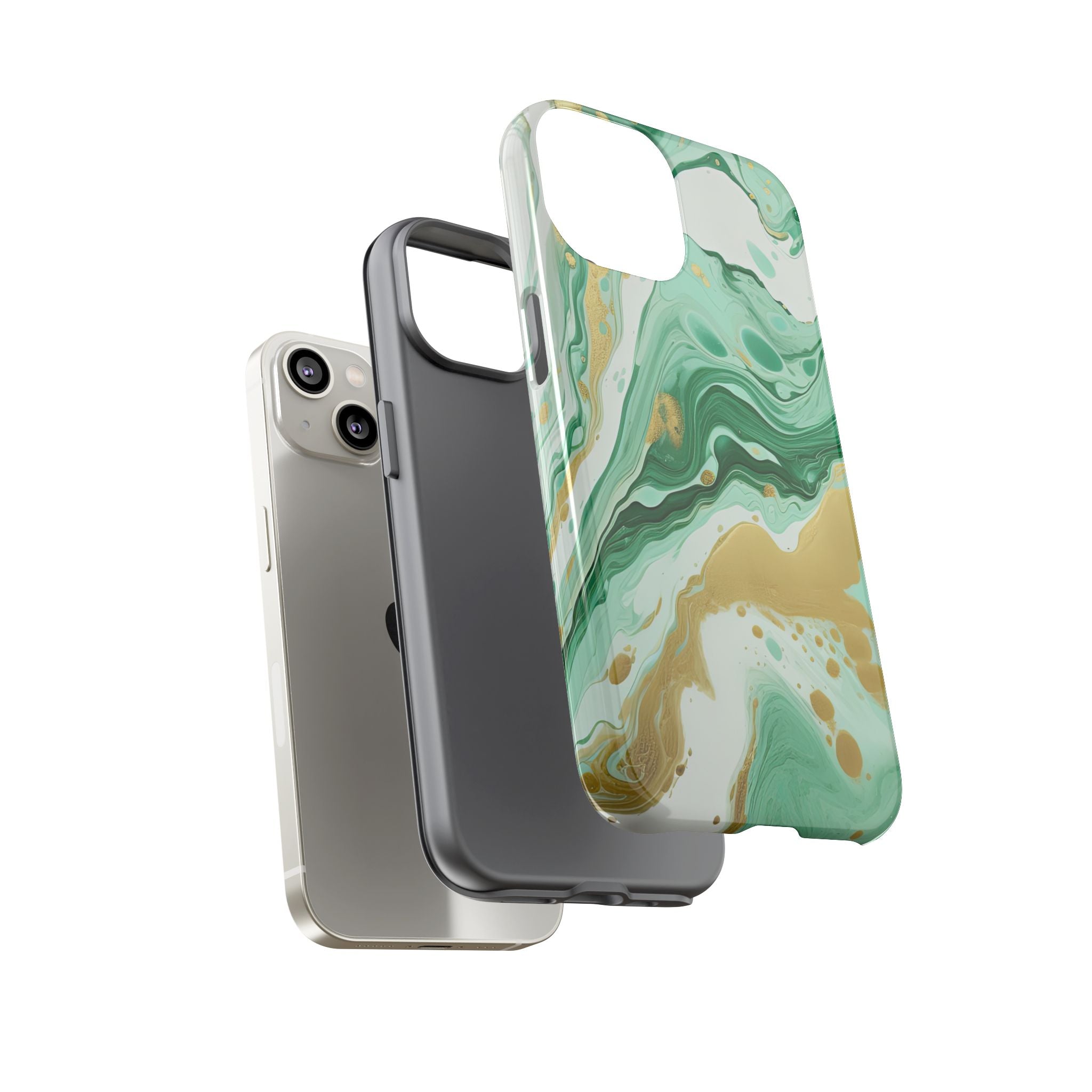 Emerald Gold Marble - Tough Guard Apple iPhone Case
