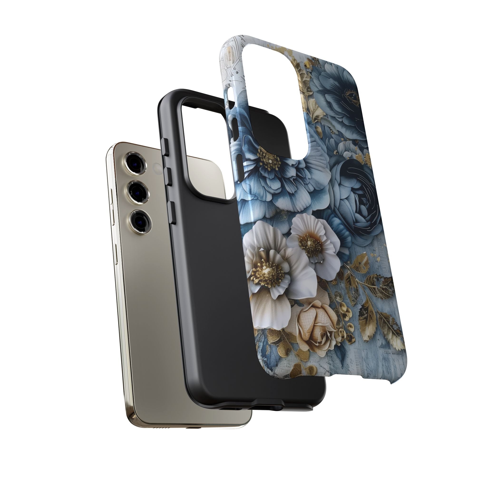Blooming Blue Floral Bouquet - Tough Guard Samsung Galaxy Case