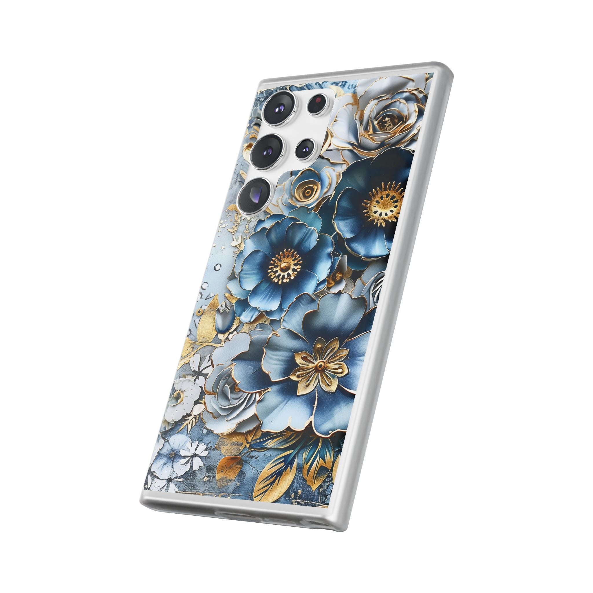 Blue Blooming Flowers Flexi Case - Samsung Galaxy Case
