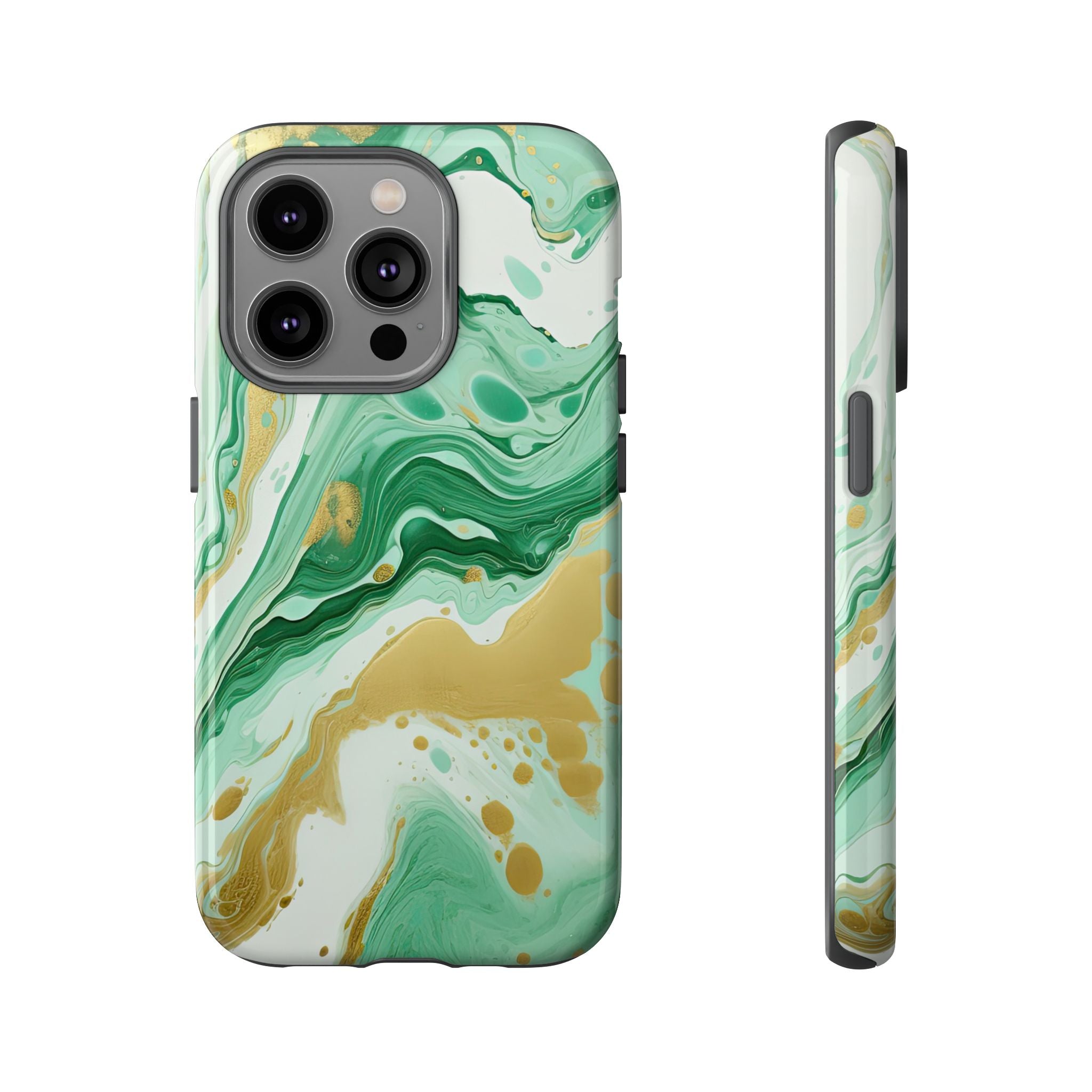 Emerald Gold Marble - Tough Guard Apple iPhone Case