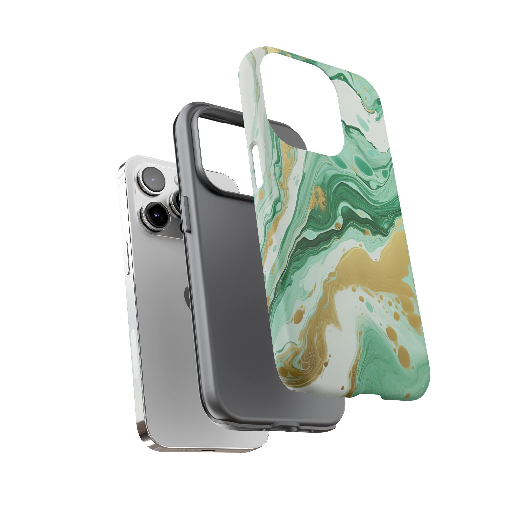 Emerald Gold Marble - Tough Guard Apple iPhone Case