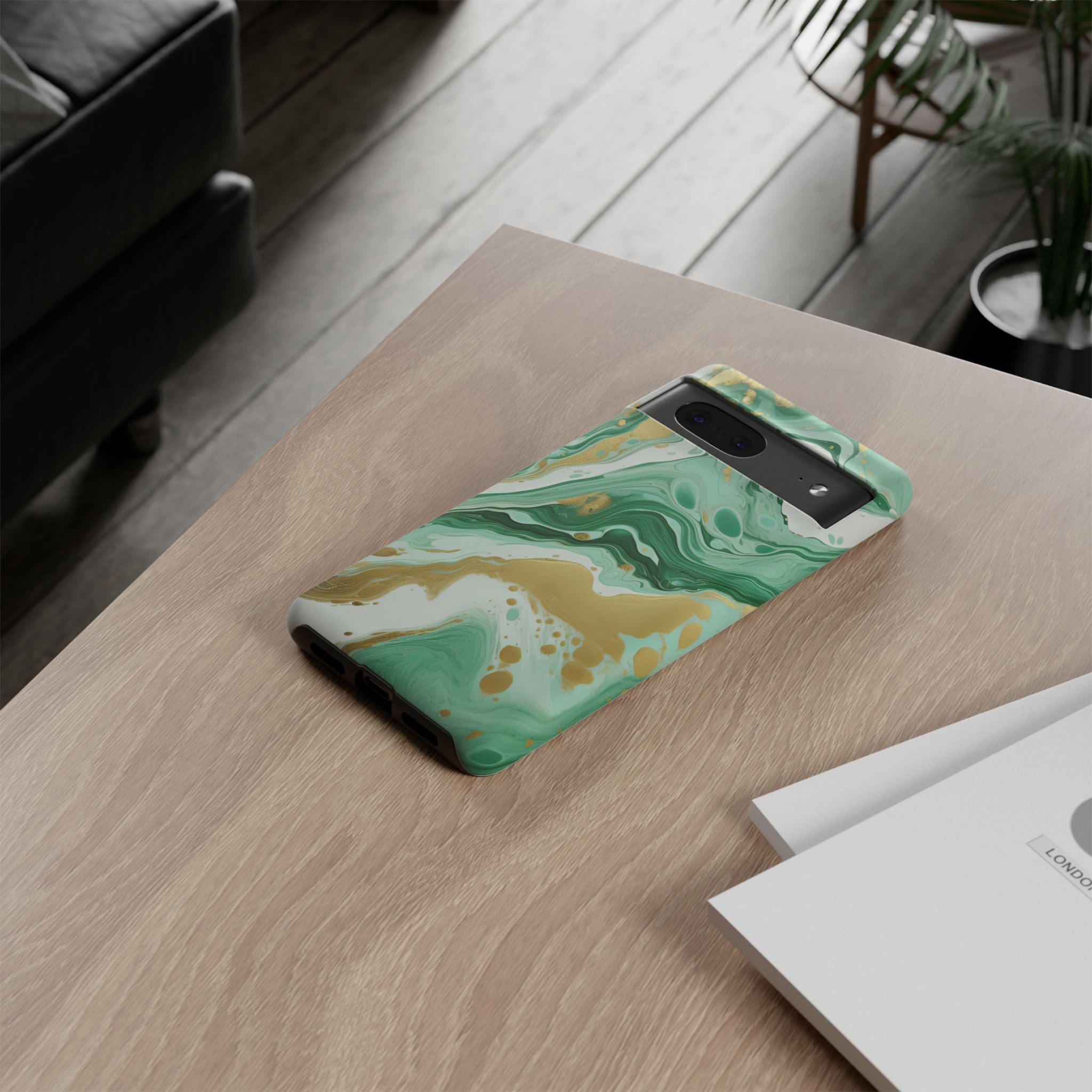 Emerald Gold Marble - Tough Guard Google Pixel Case