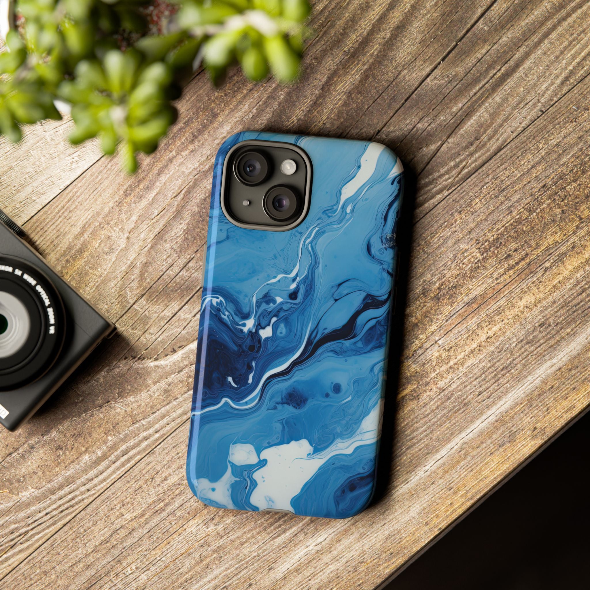Blue Ocean Wave Marble - Tough Guard Apple iPhone Case