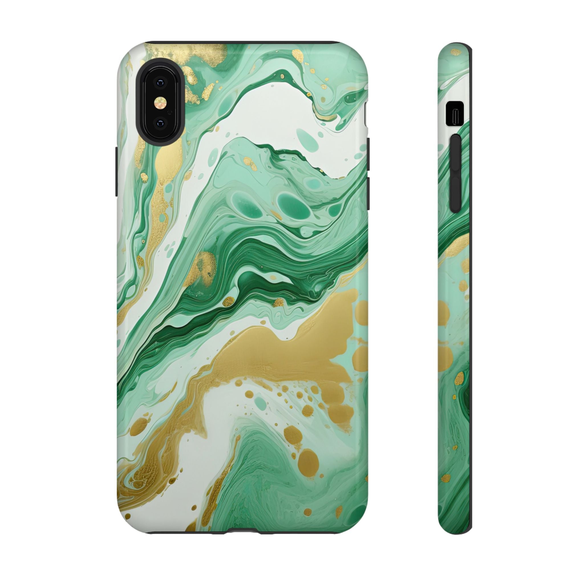 Emerald Gold Marble - Tough Guard Apple iPhone Case
