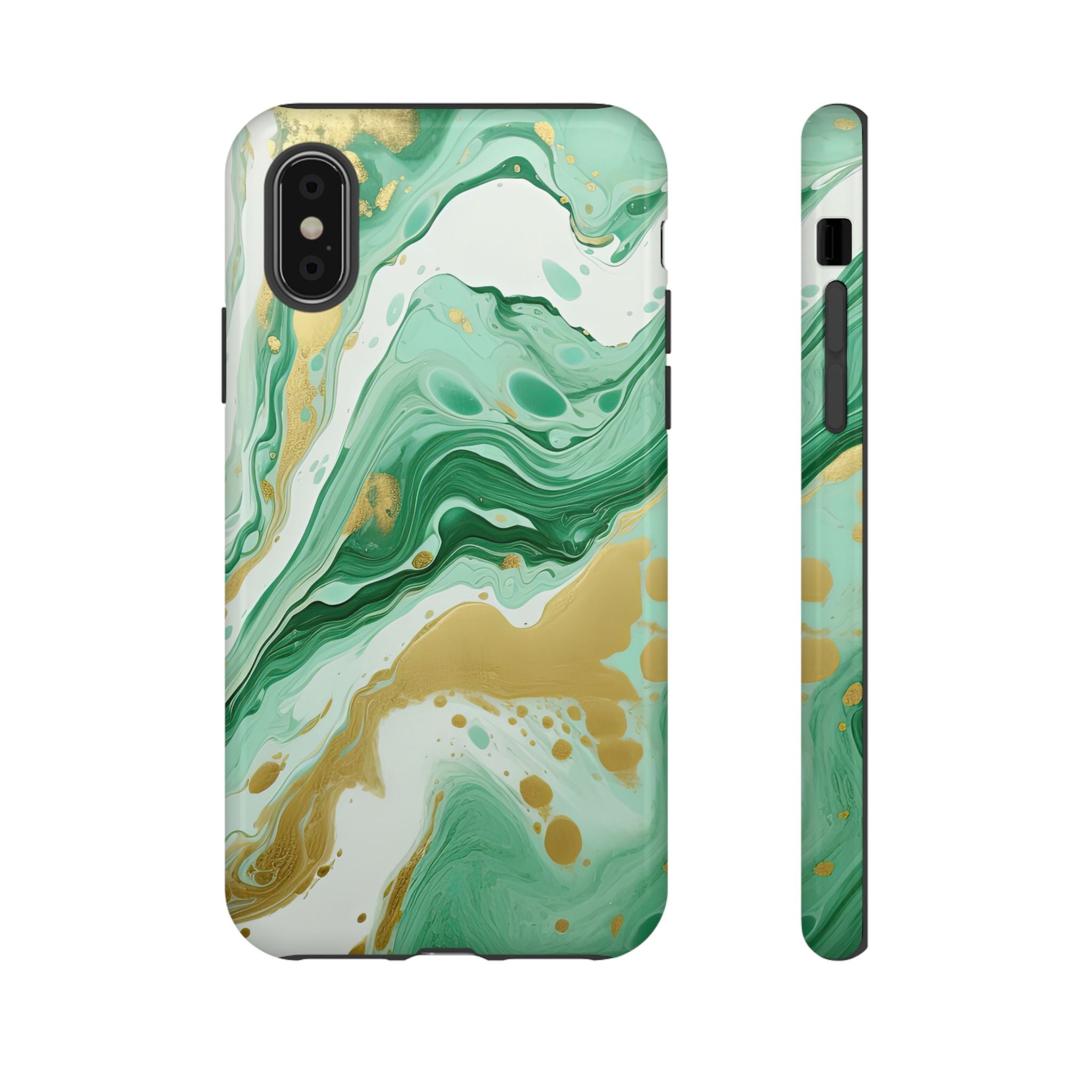 Emerald Gold Marble - Tough Guard Apple iPhone Case