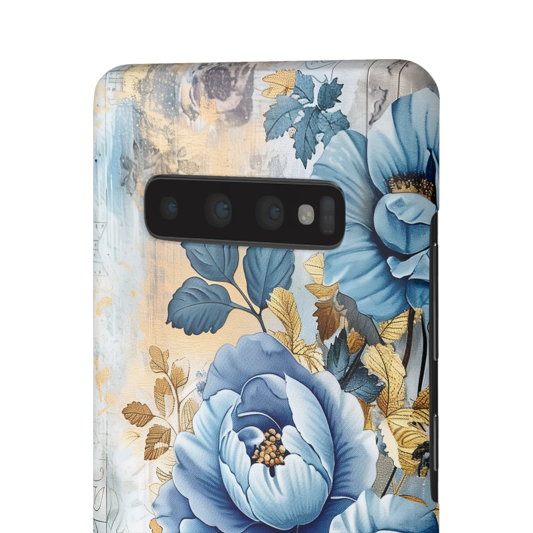 Blue & Gold Blooming Flowers Snap Case - Samsung Galaxy Case