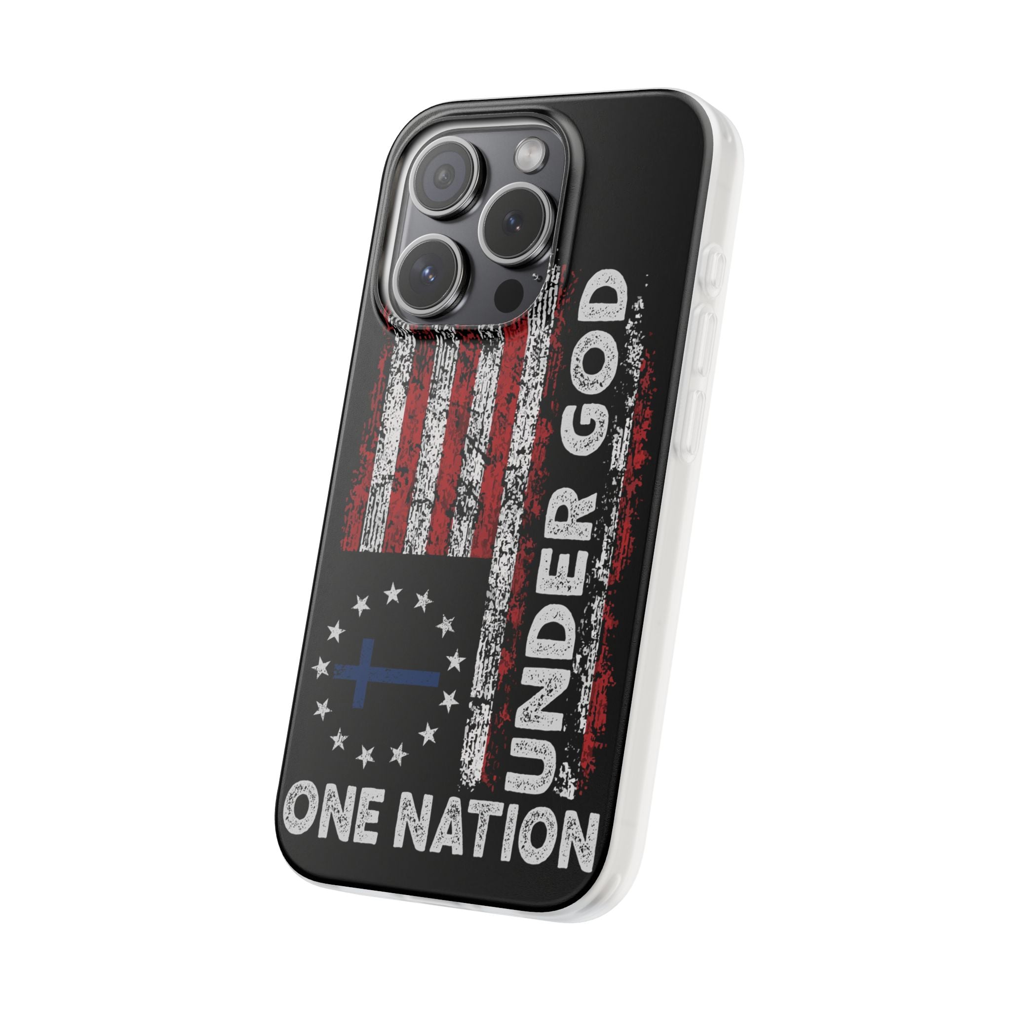 One Nation Under God American Flag - Flexi Case Apple iPhone Case