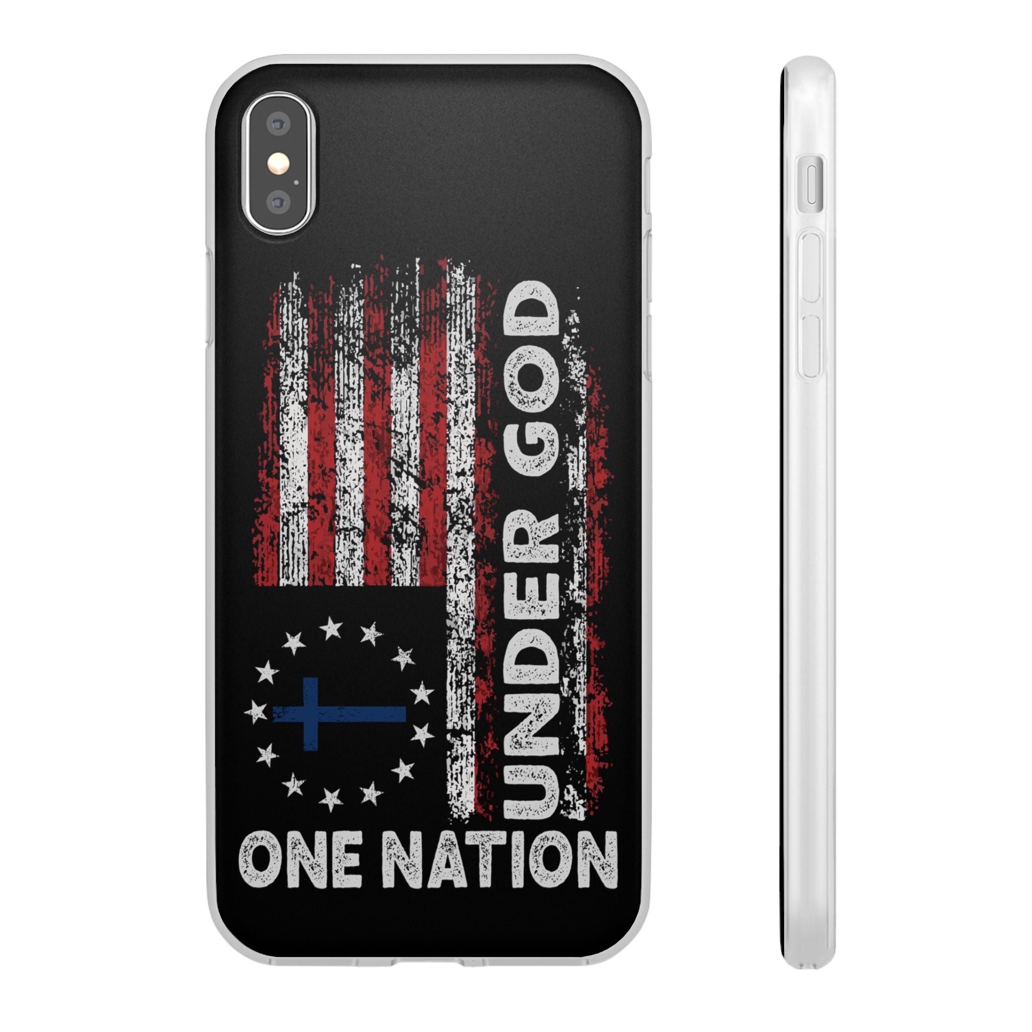 One Nation Under God American Flag - Flexi Case Apple iPhone Case