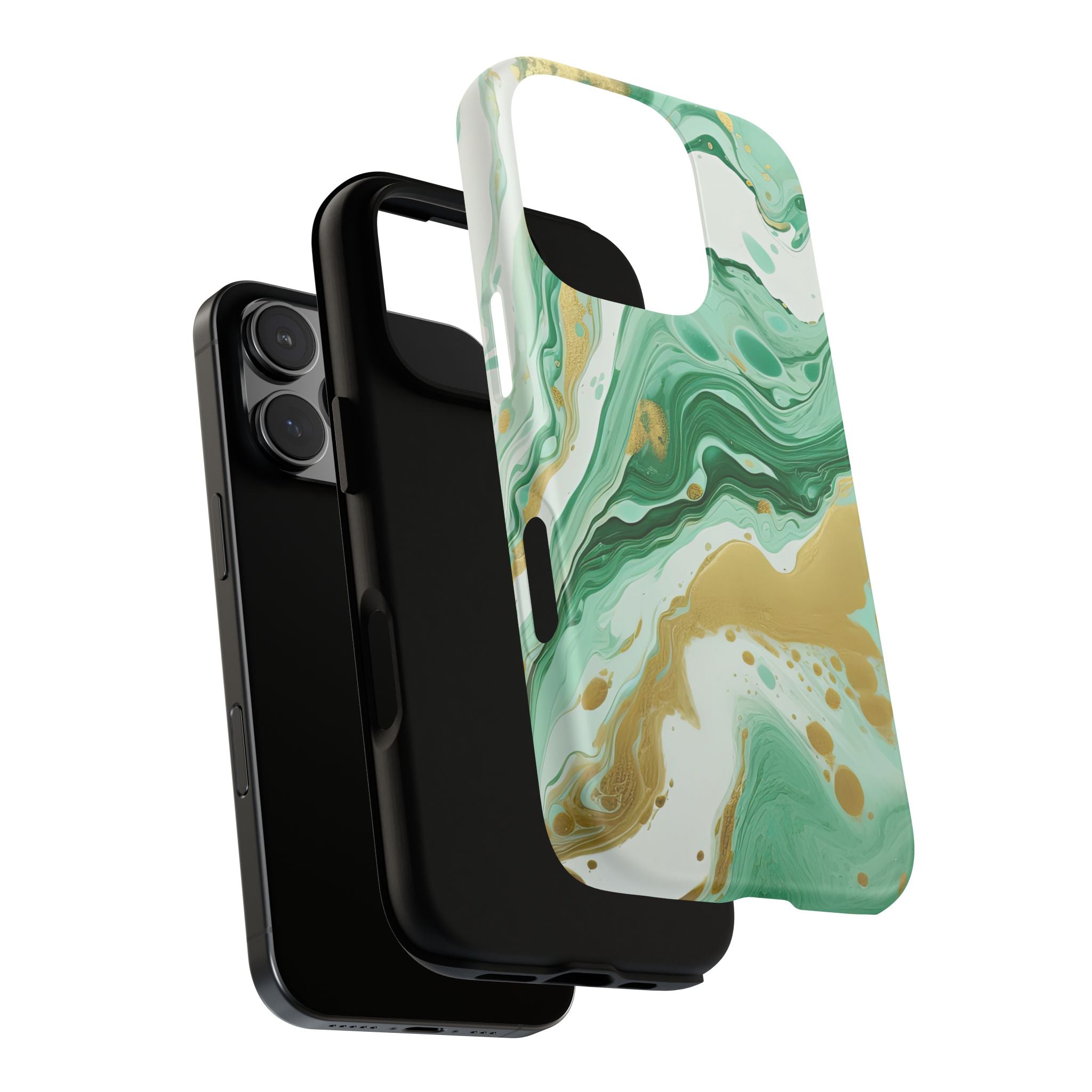 Emerald Gold Marble - Tough Guard Apple iPhone Case