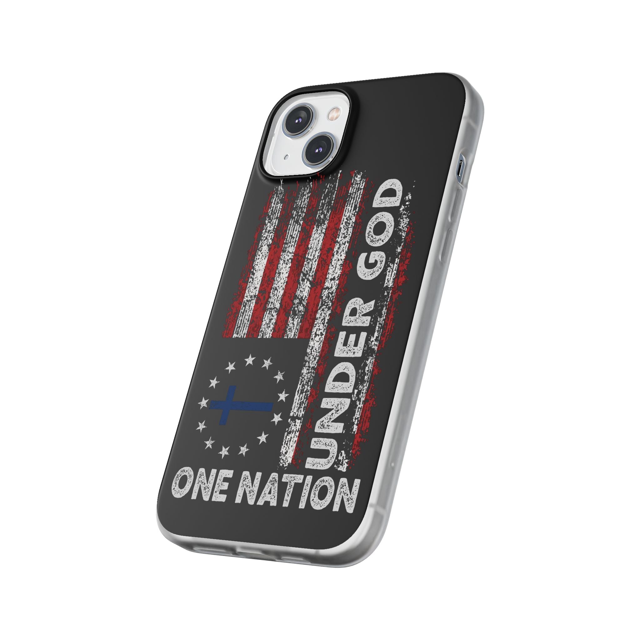One Nation Under God American Flag - Flexi Case Apple iPhone Case