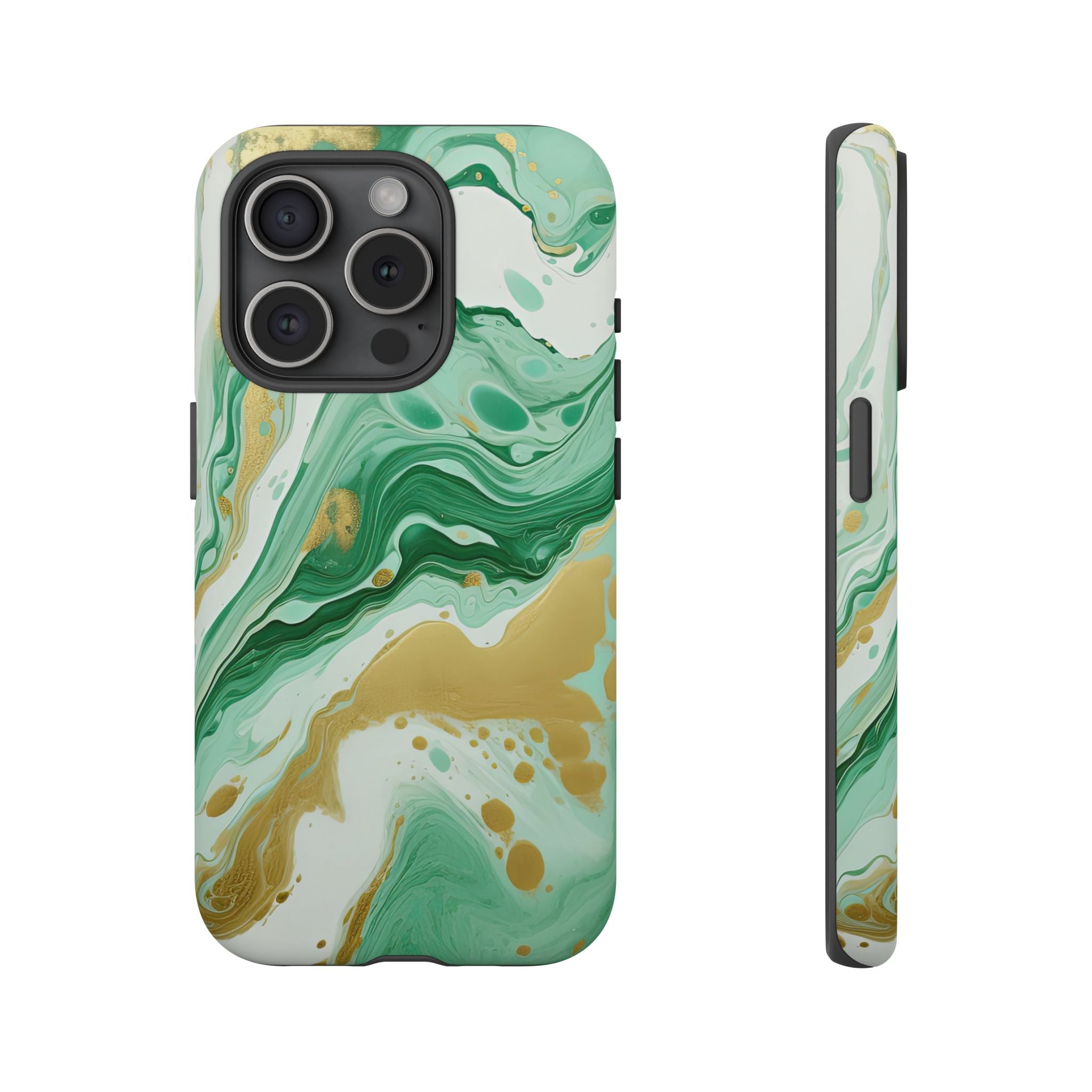 Emerald Gold Marble - Tough Guard Apple iPhone Case