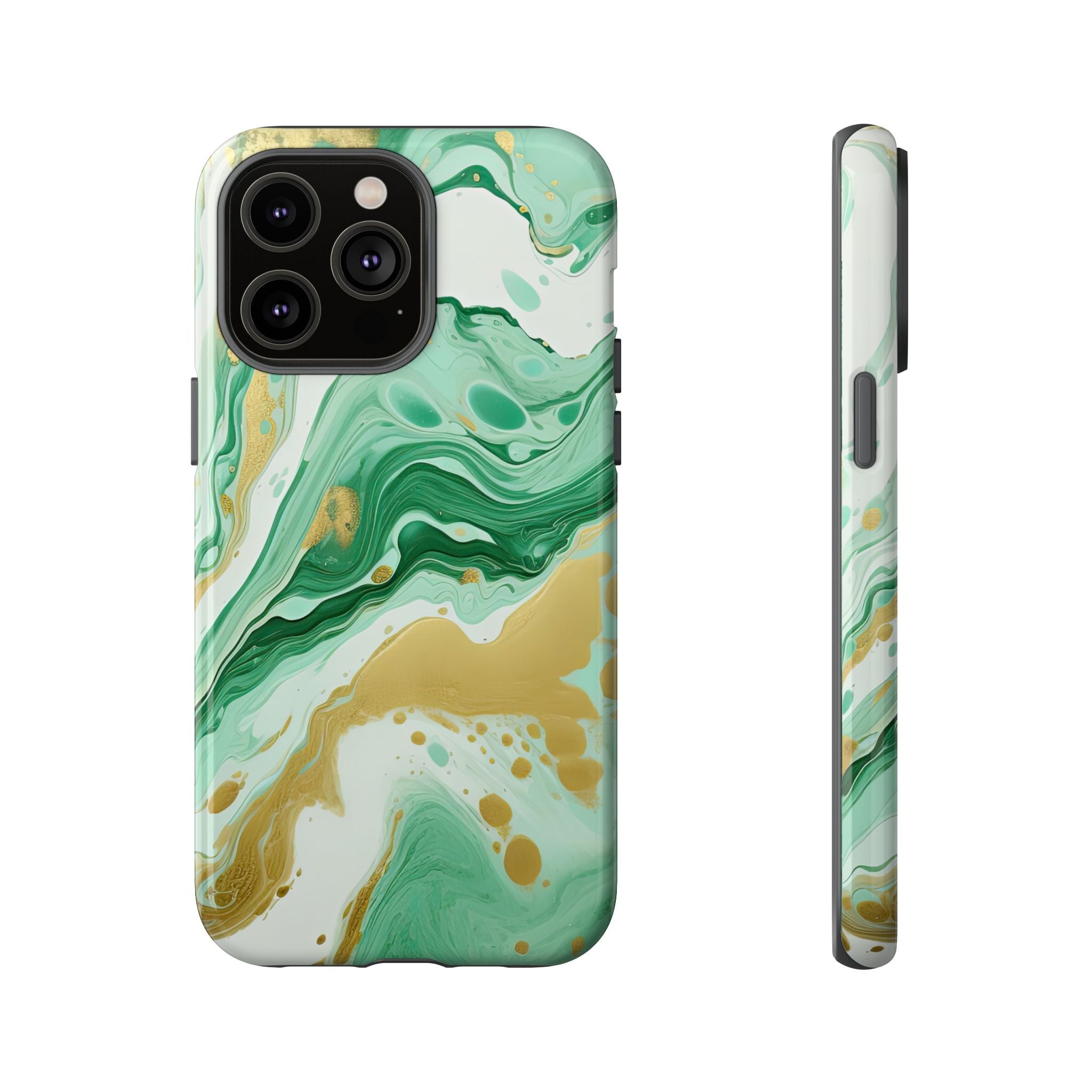 Emerald Gold Marble - Tough Guard Apple iPhone Case