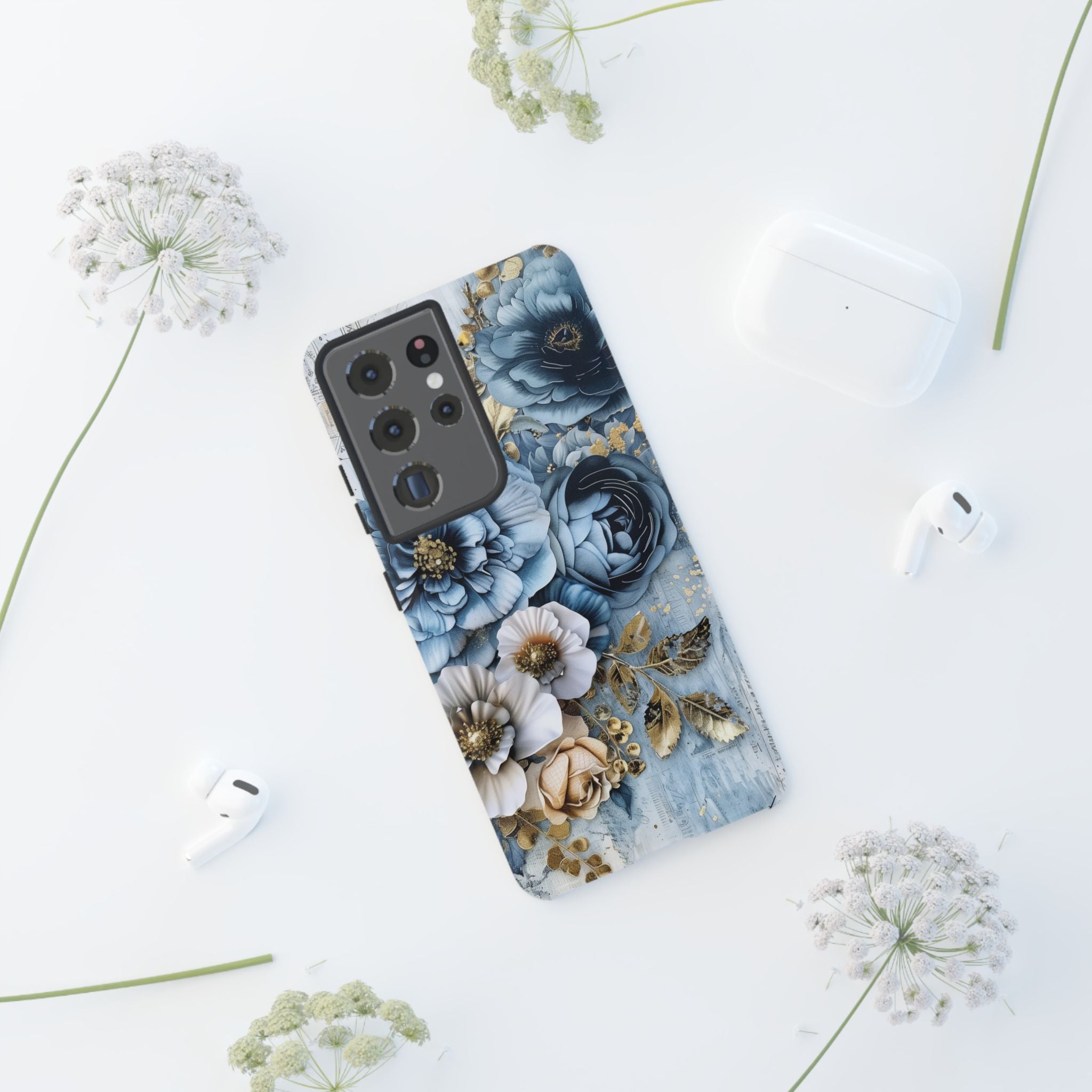 Blooming Blue Floral Bouquet - Tough Guard Samsung Galaxy Case