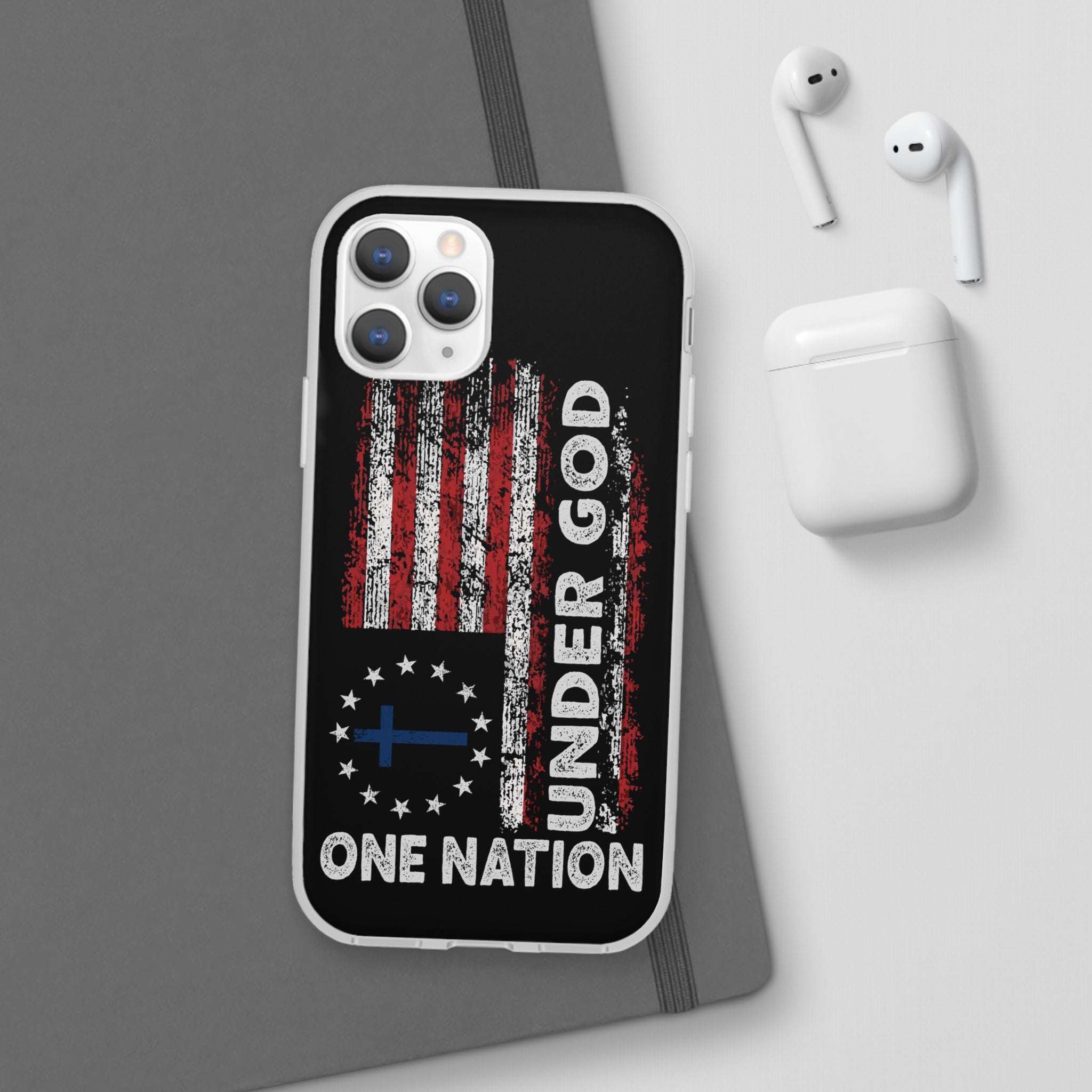 One Nation Under God American Flag - Flexi Case Apple iPhone Case