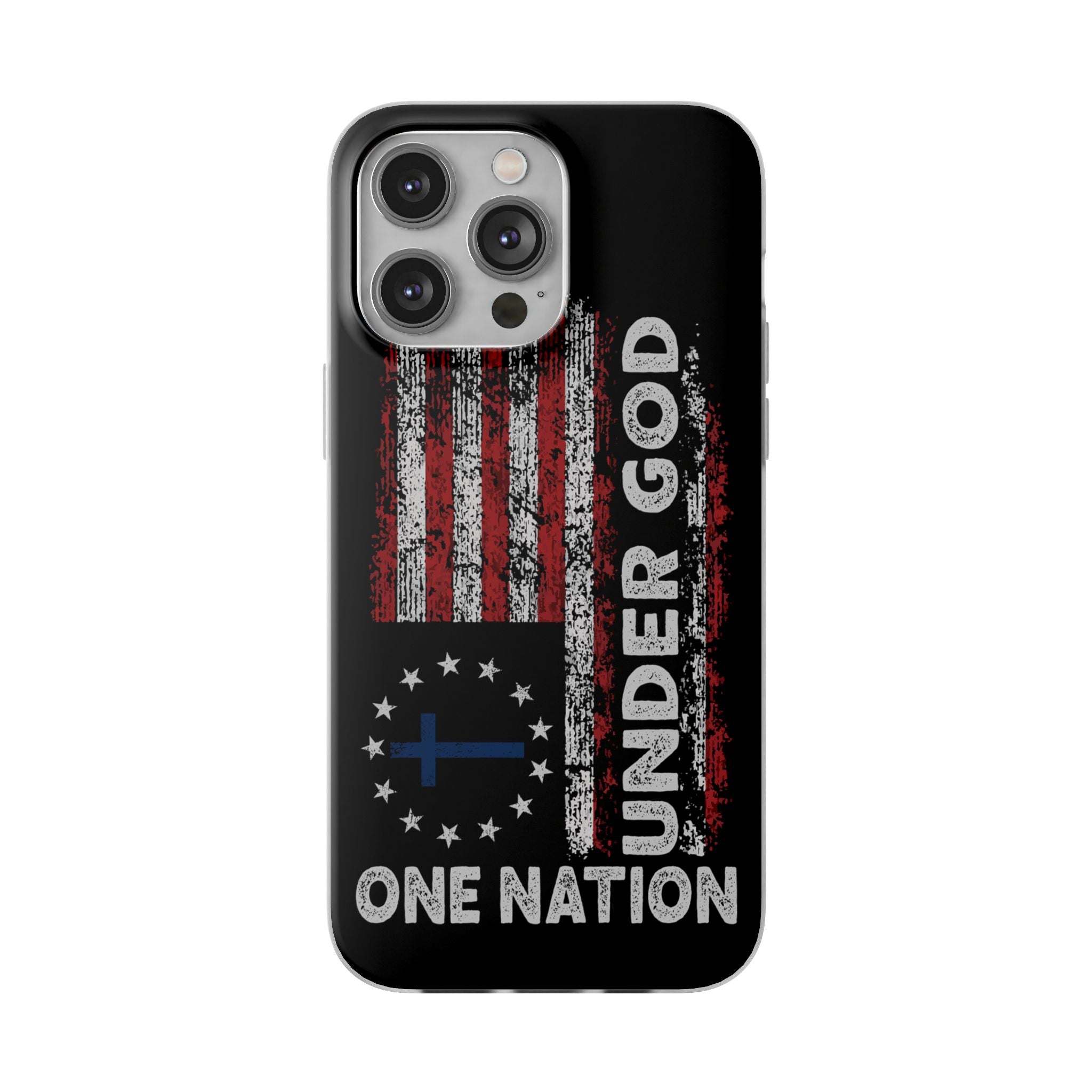 One Nation Under God American Flag - Flexi Case Apple iPhone Case
