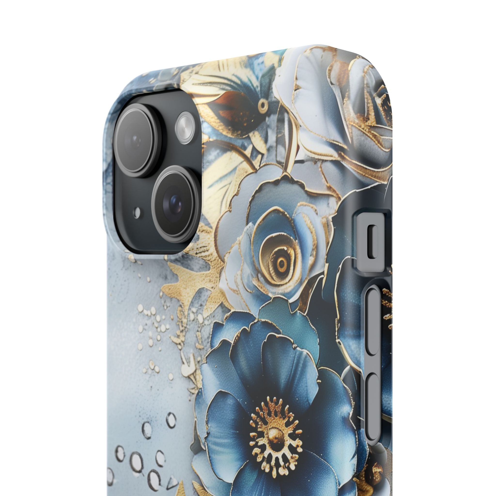 Blooming Blue Floral Bouquet - Slim Guard Apple iPhone Case