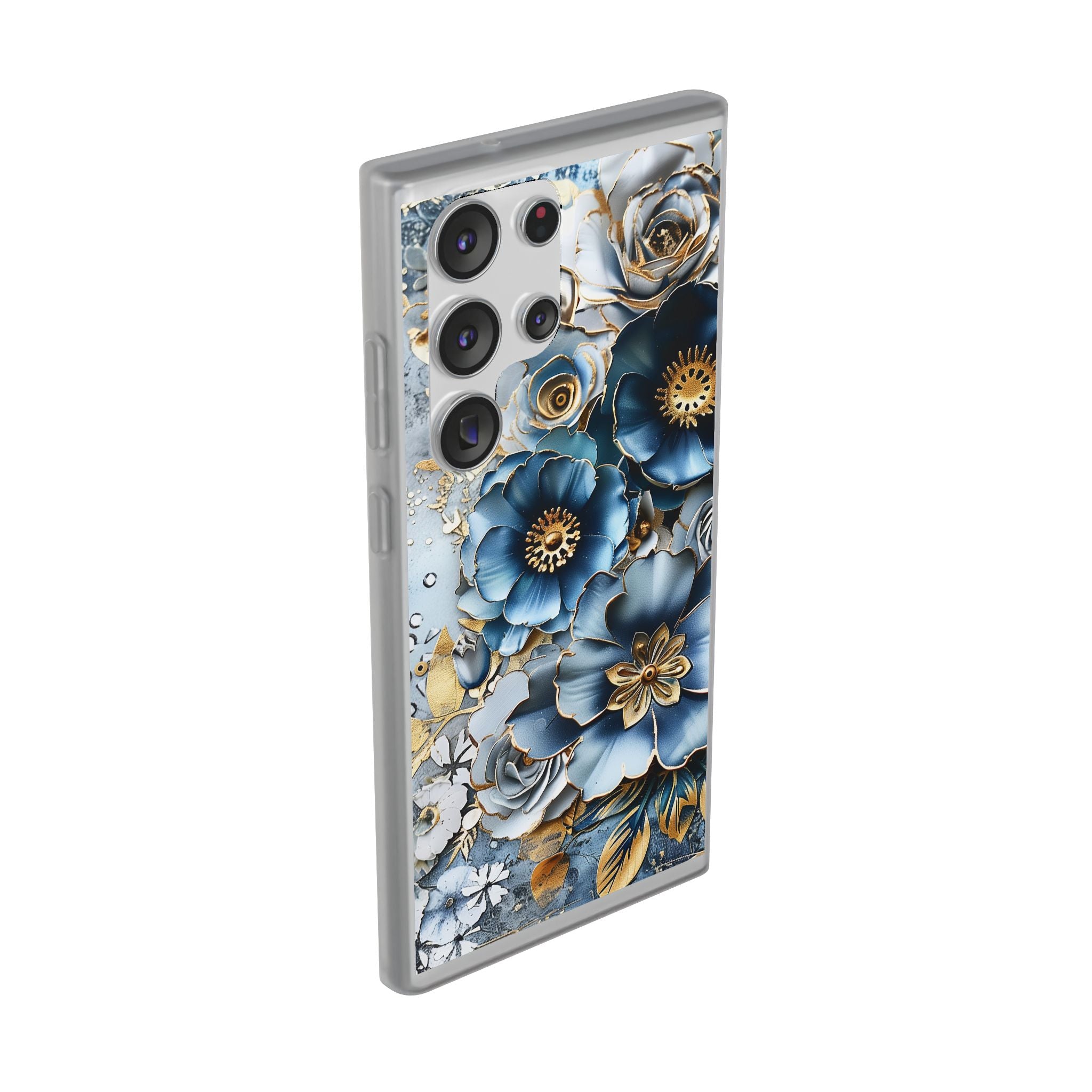 Blue Blooming Flowers Flexi Case - Samsung Galaxy Case