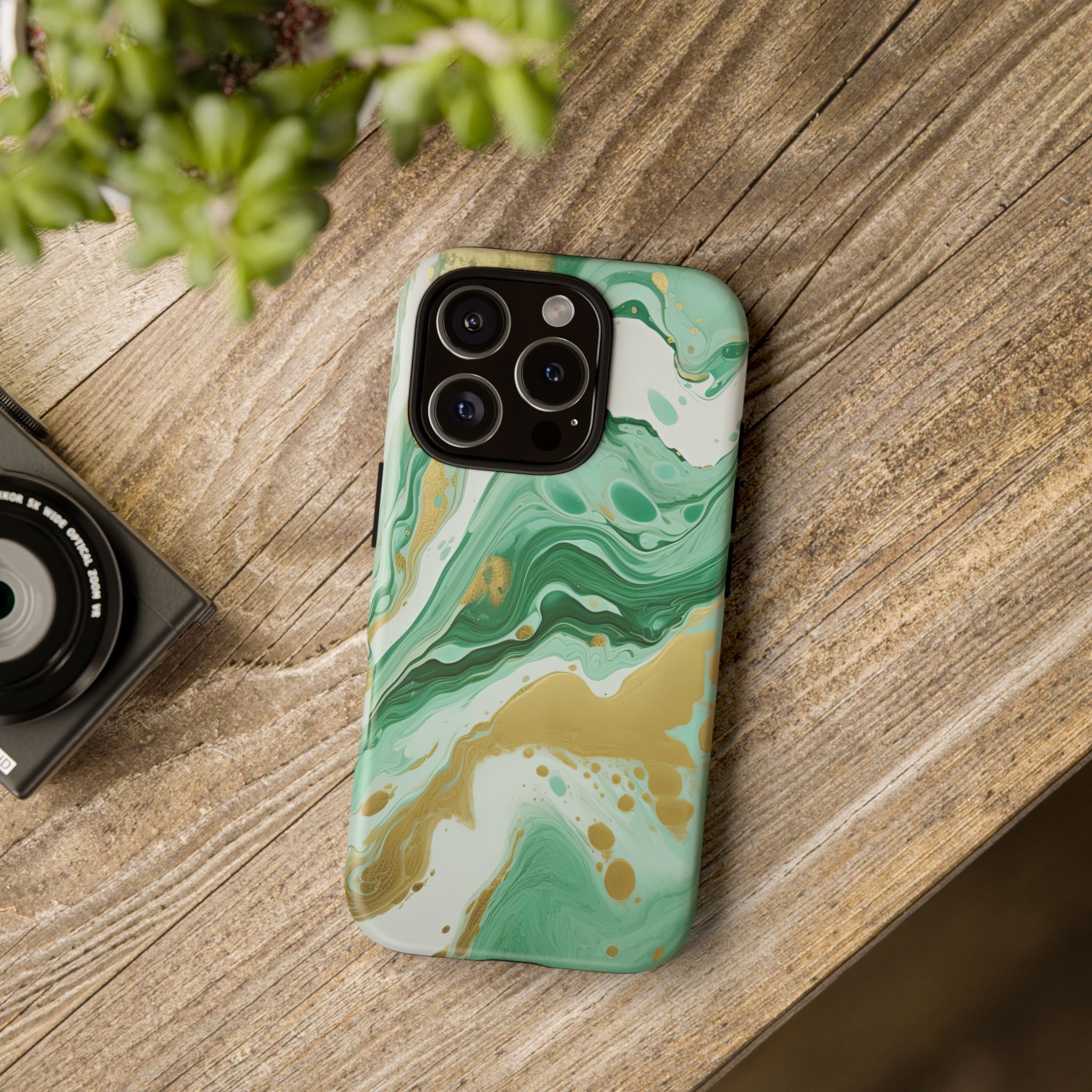 Emerald Gold Marble - Tough Guard Apple iPhone Case