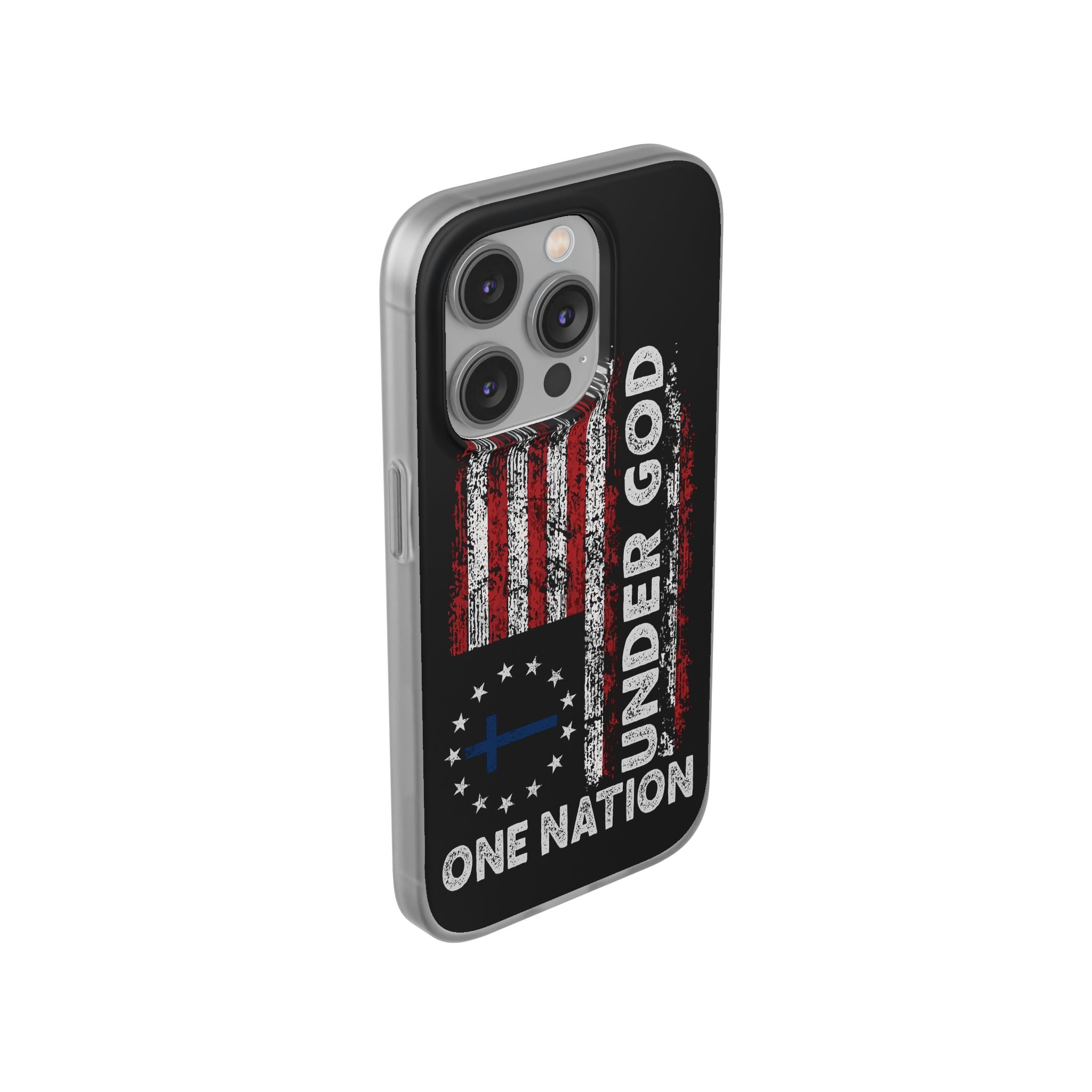 One Nation Under God American Flag - Flexi Case Apple iPhone Case