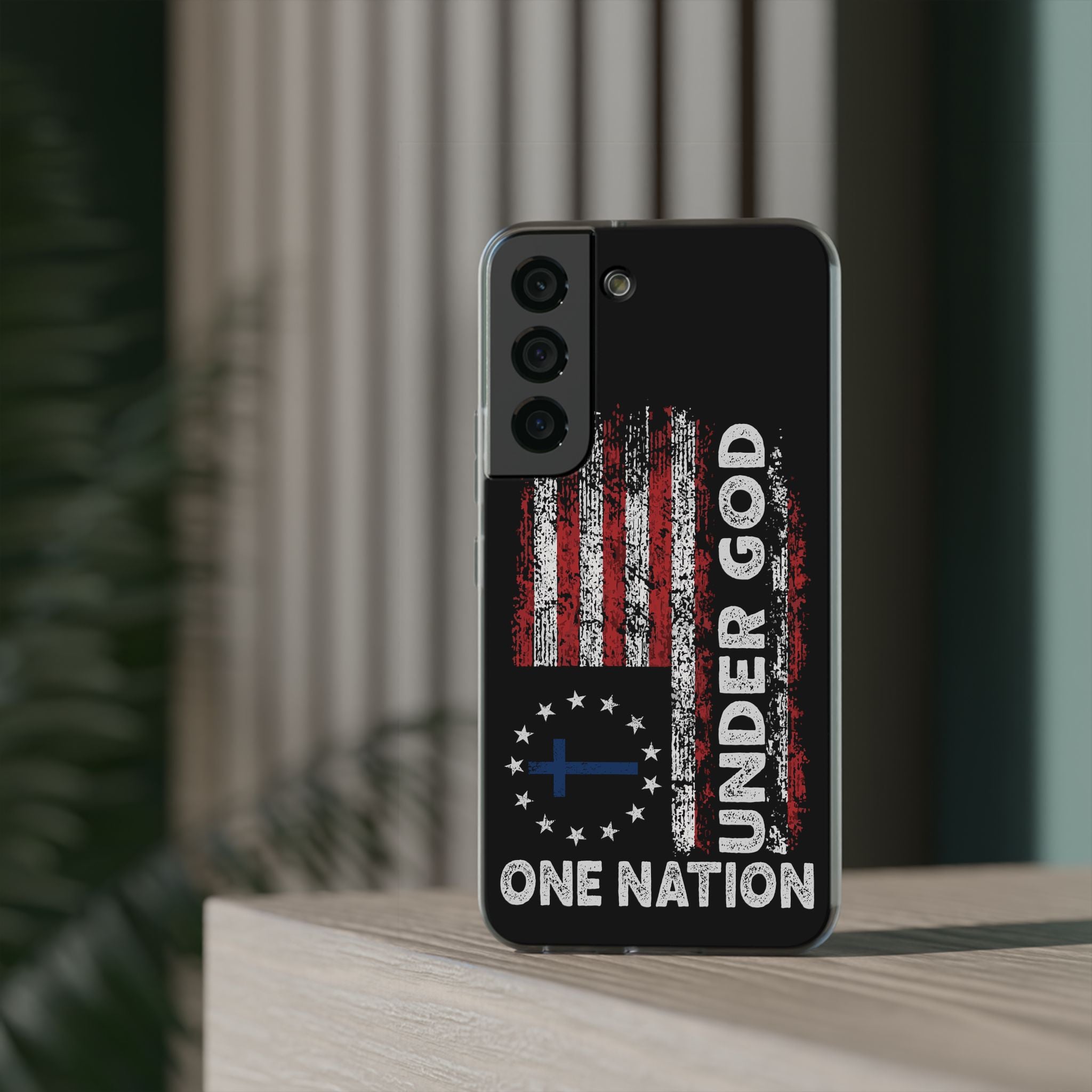 One Nation Under God American Flag - Flexi Case Samsung Galaxy Case