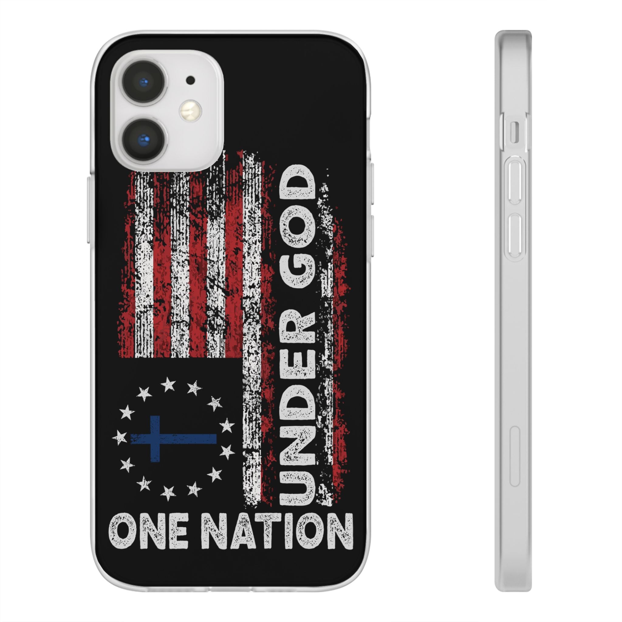 One Nation Under God American Flag - Flexi Case Apple iPhone Case