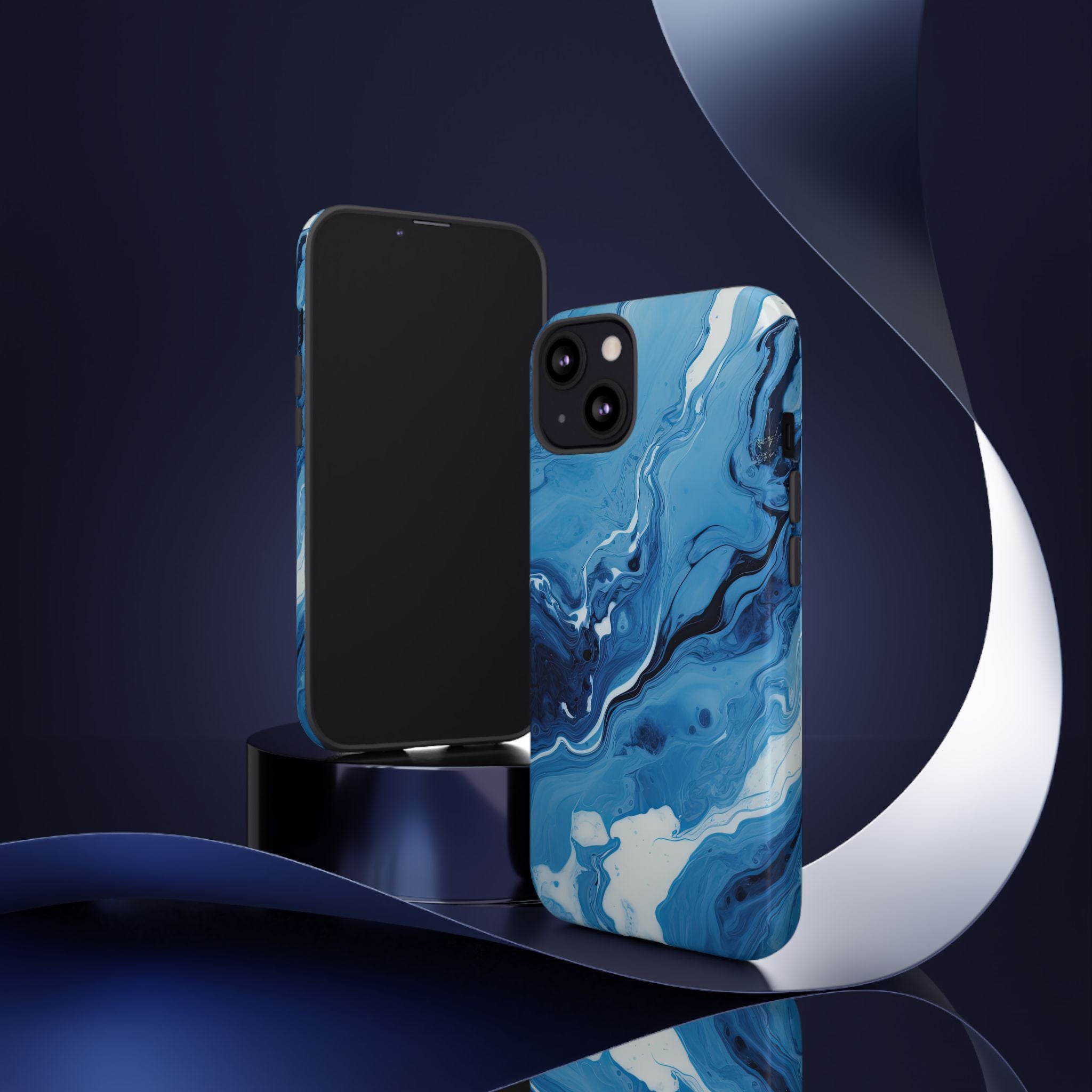 Blue Ocean Wave Marble - Tough Guard Apple iPhone Case