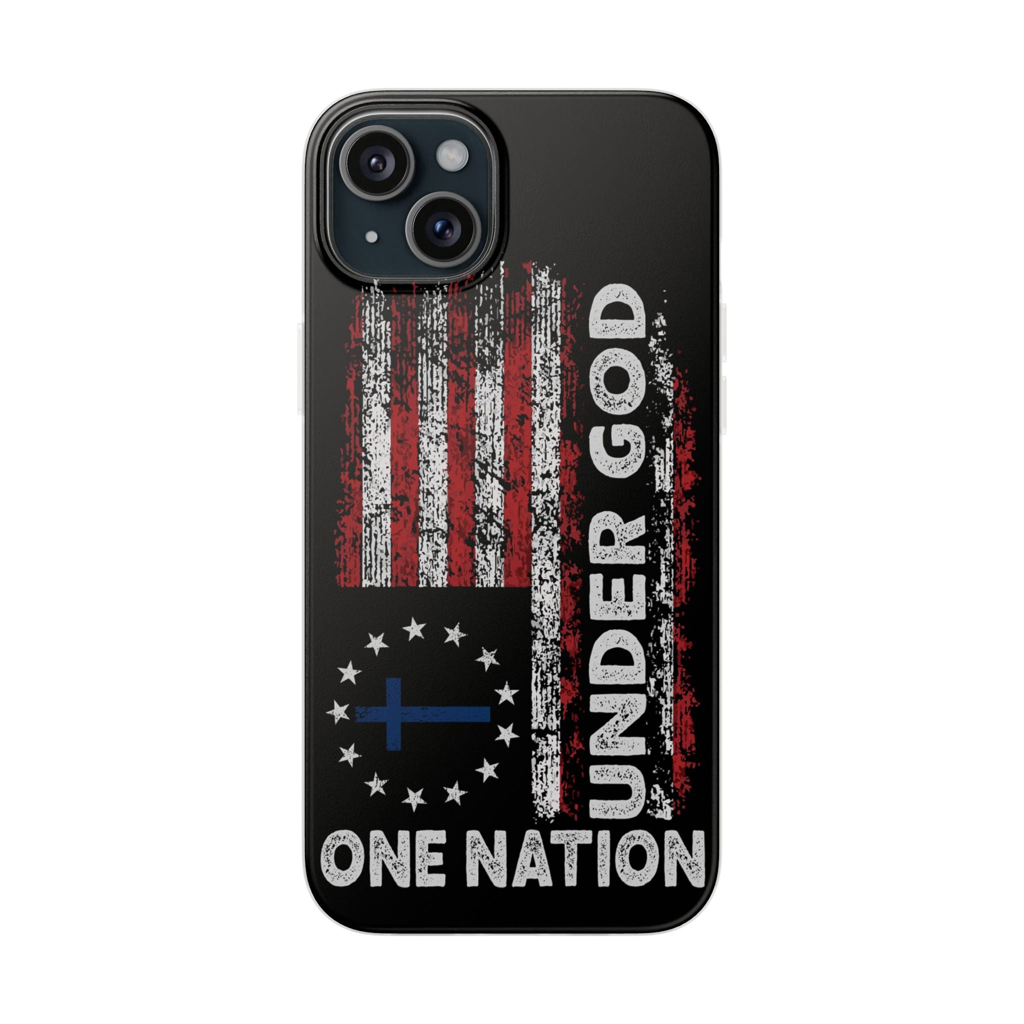 One Nation Under God American Flag - Flexi Case Apple iPhone Case