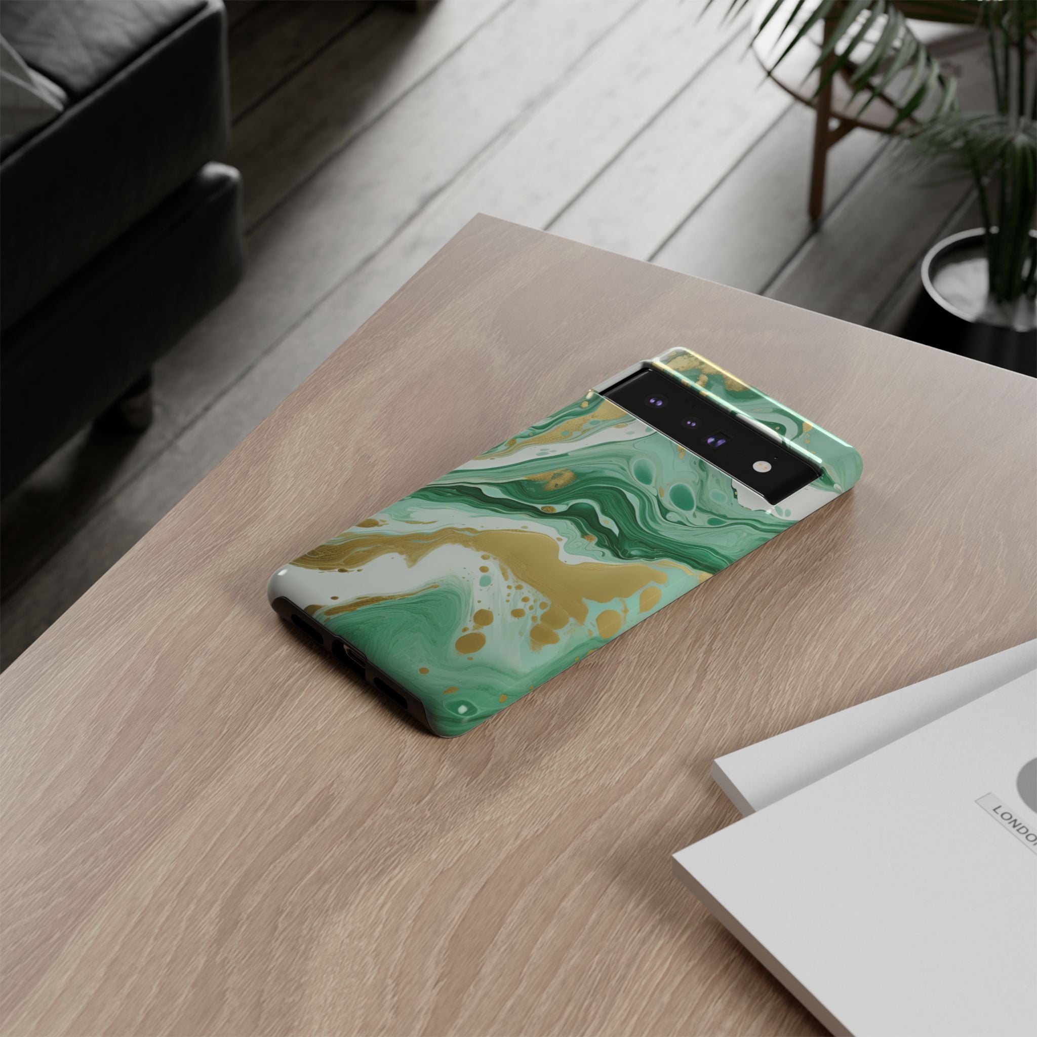 Emerald Gold Marble - Tough Guard Google Pixel Case