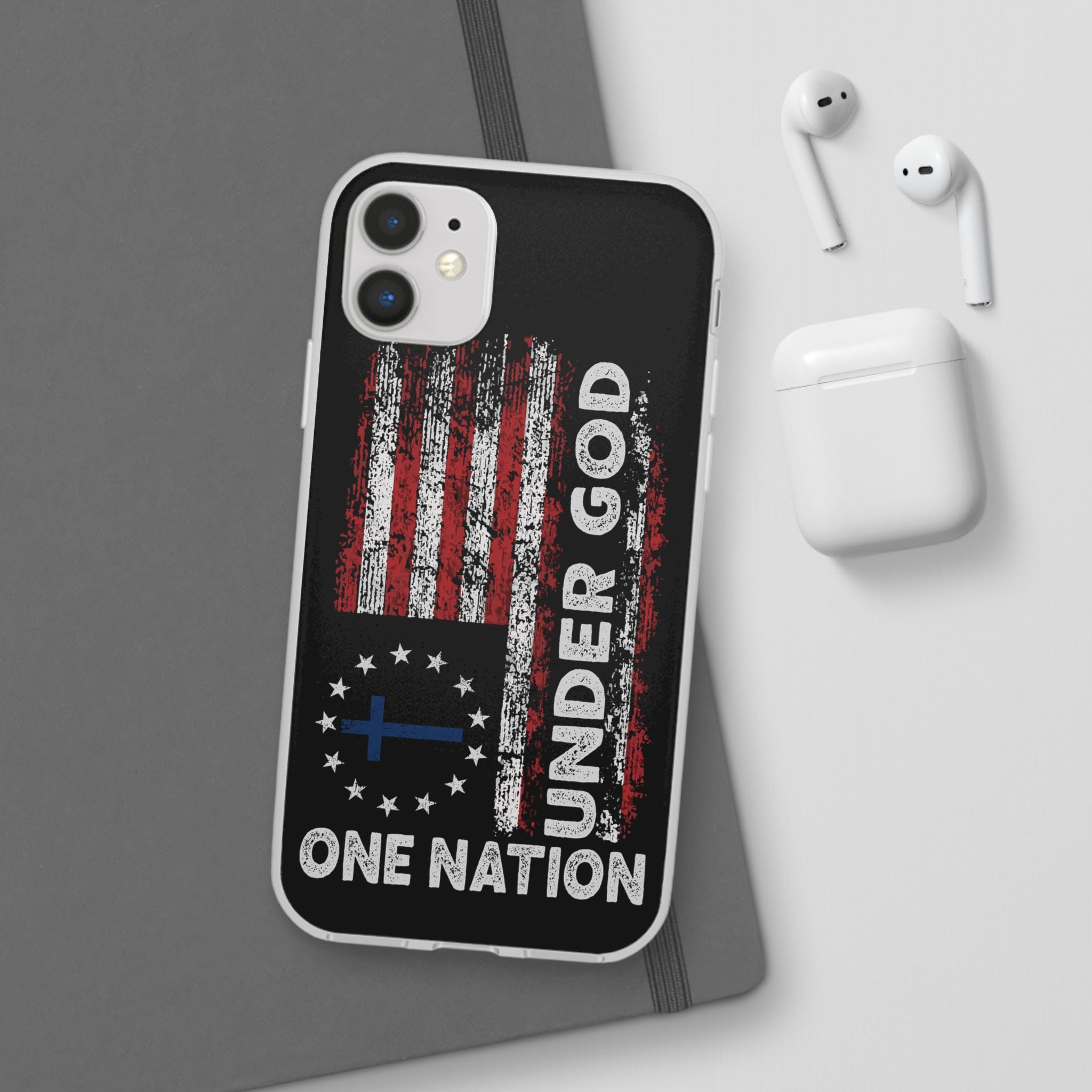 One Nation Under God American Flag - Flexi Case Apple iPhone Case