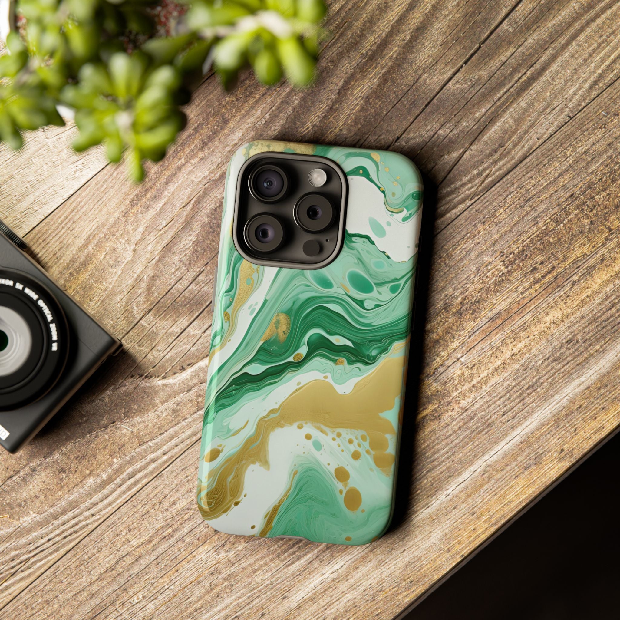 Emerald Gold Marble - Tough Guard Apple iPhone Case