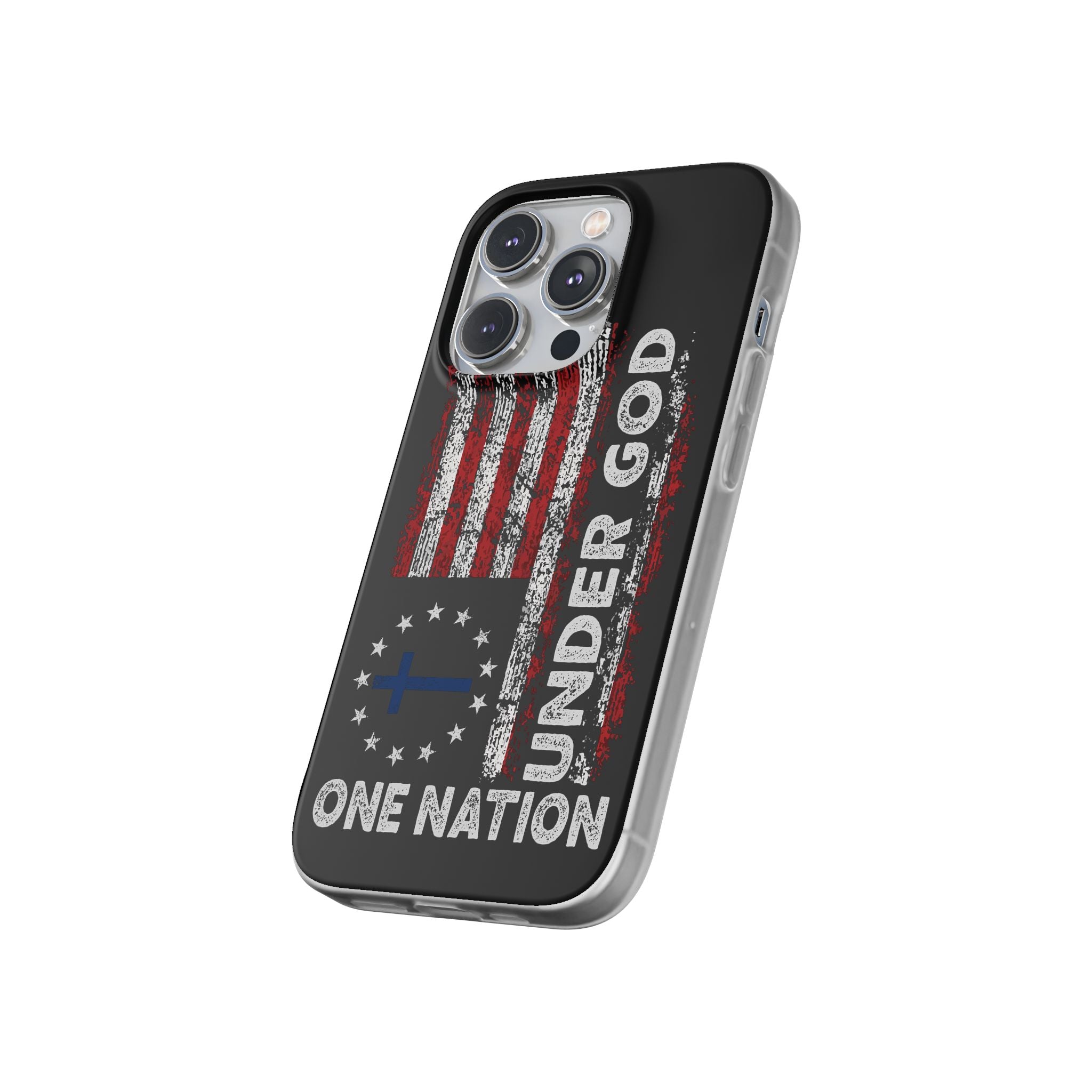 One Nation Under God American Flag - Flexi Case Apple iPhone Case