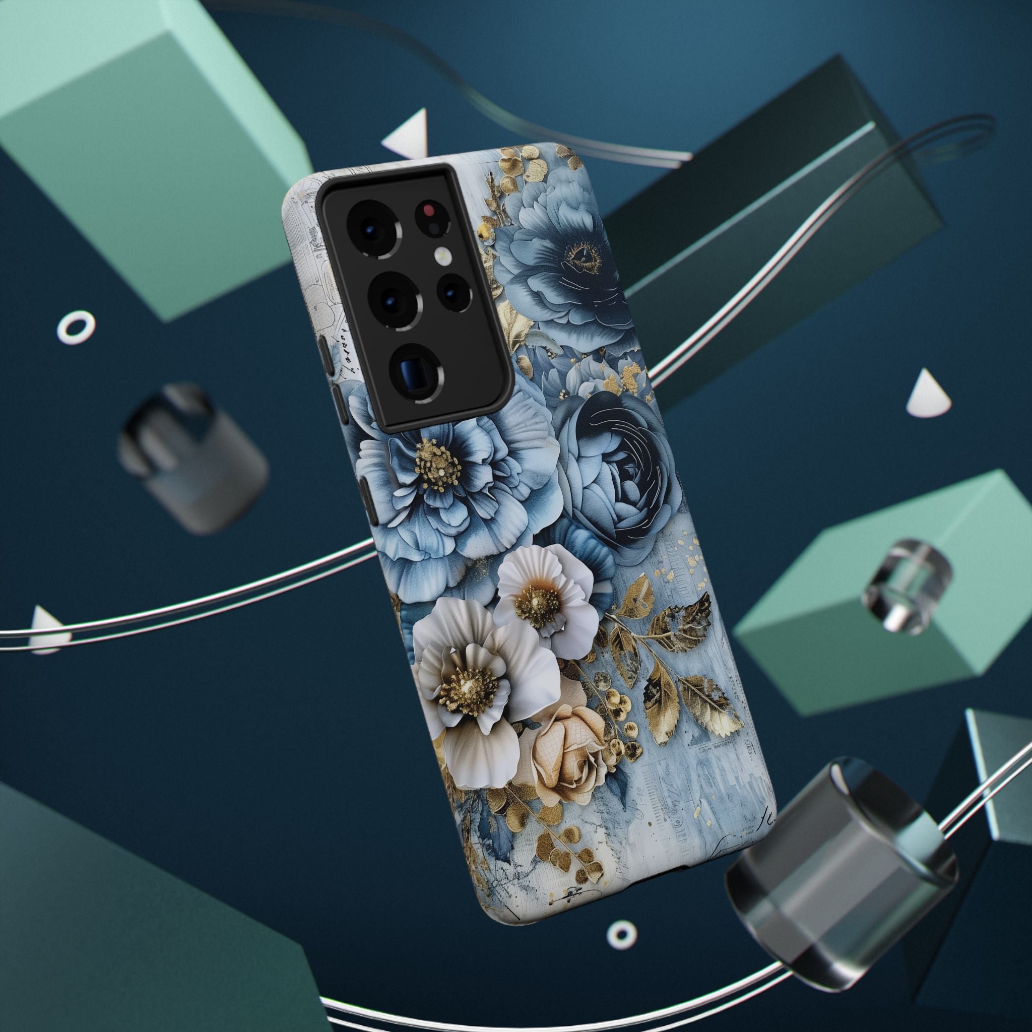 Blooming Blue Floral Bouquet - Impact Guard Apple iPhone Case