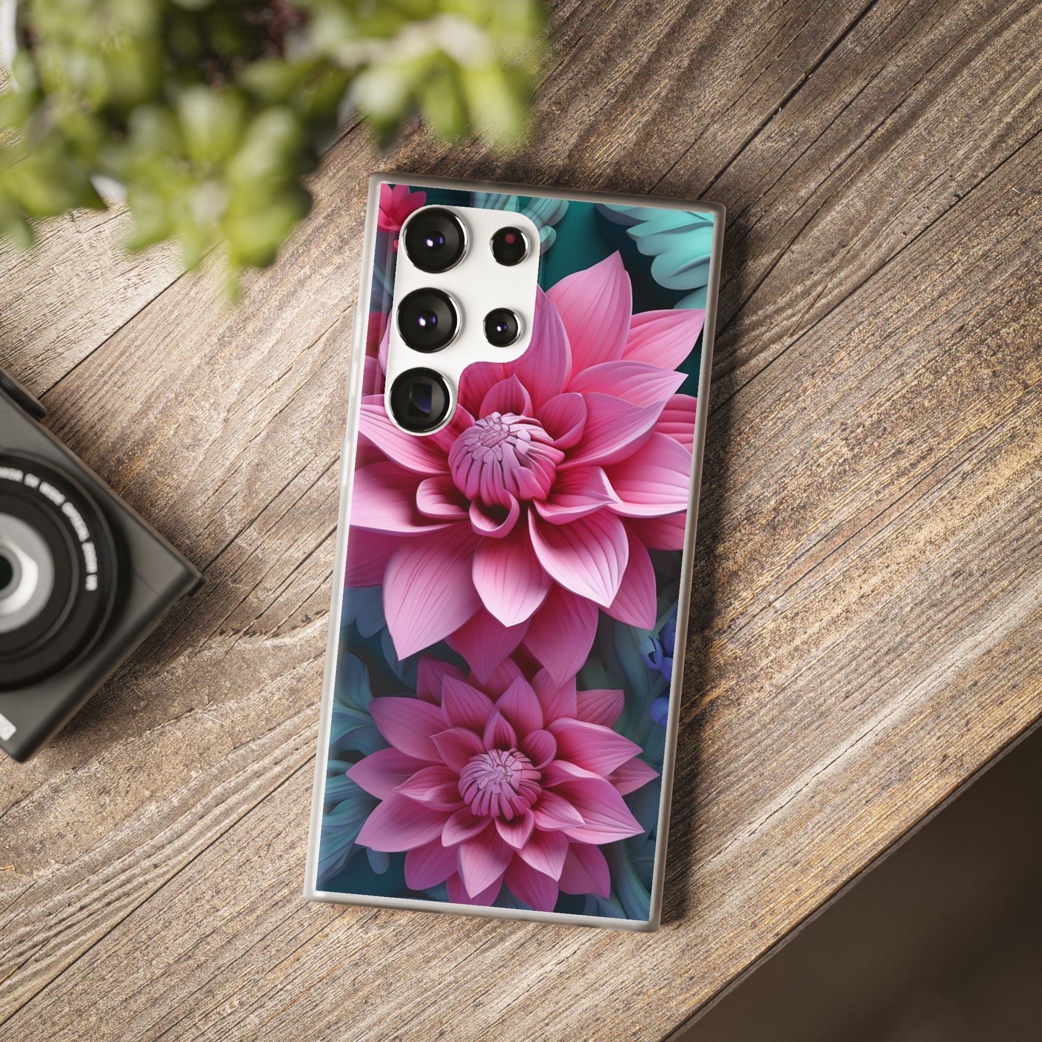 Tropical Pink Flower Flexi Case - Samsung Galaxy Case