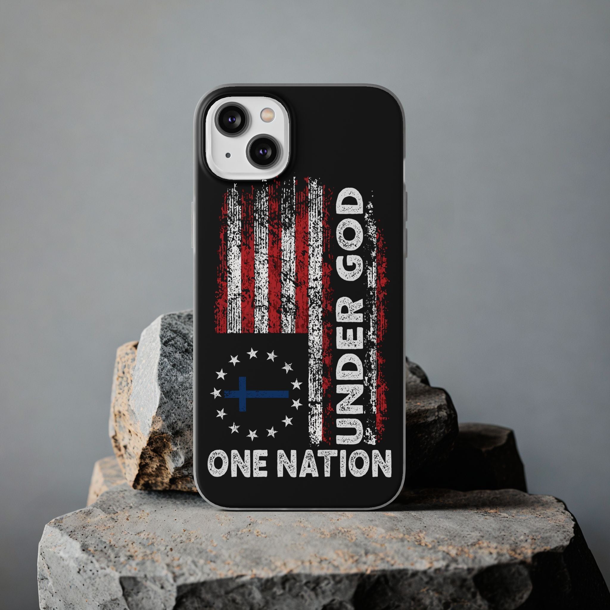 One Nation Under God American Flag - Flexi Case Apple iPhone Case