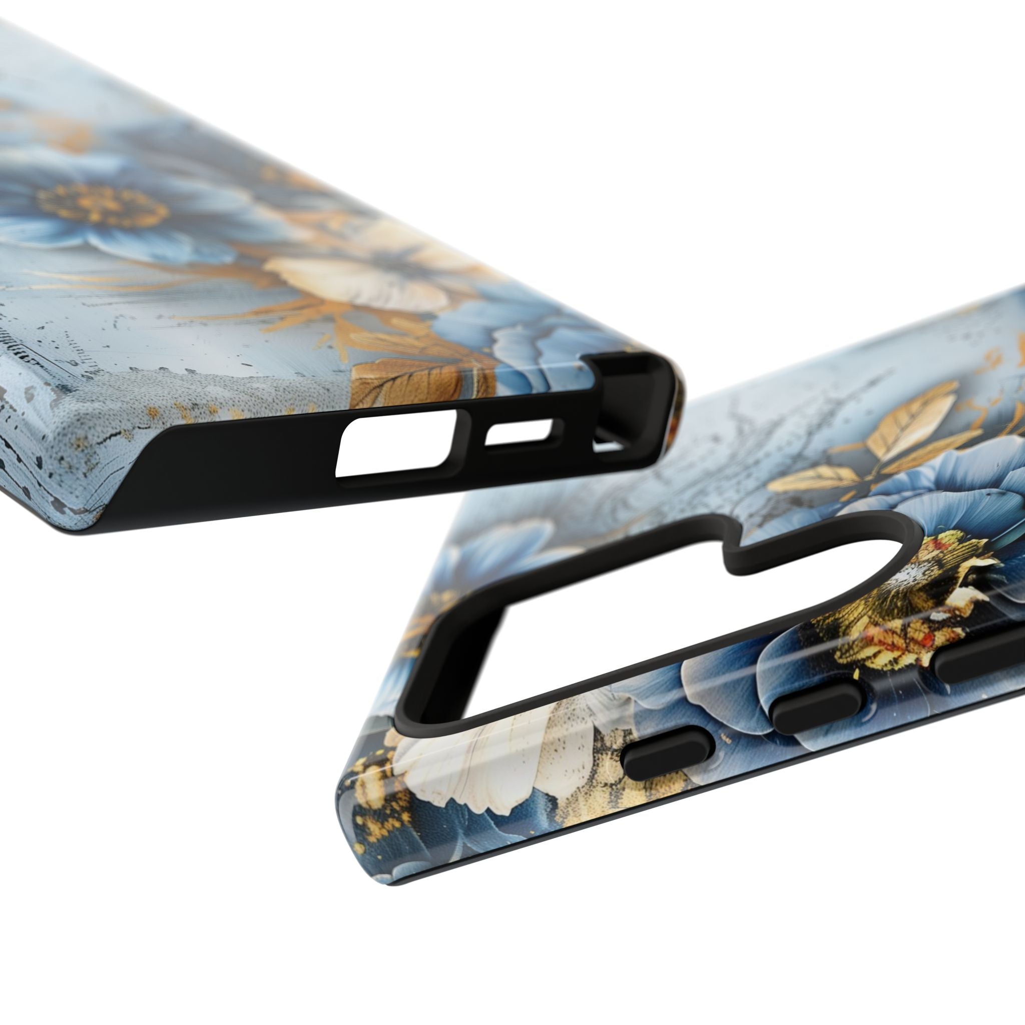 Blue & Gold Floral - Tough Guard Samsung Galaxy Case