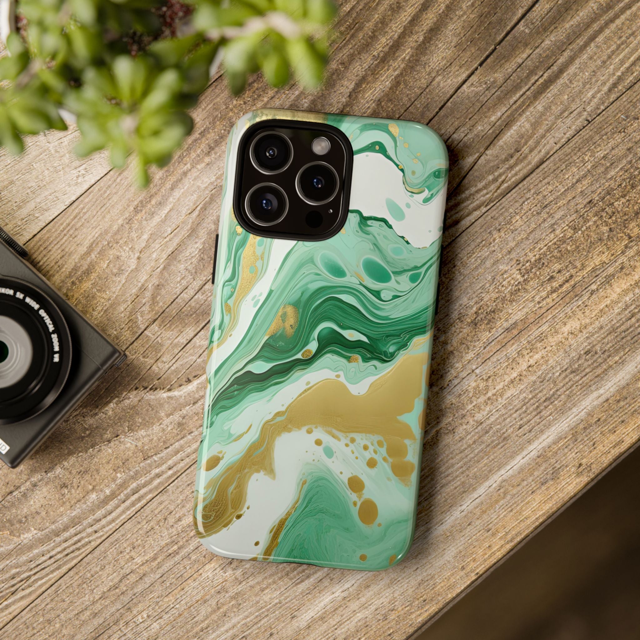 Emerald Gold Marble - Tough Guard Apple iPhone Case