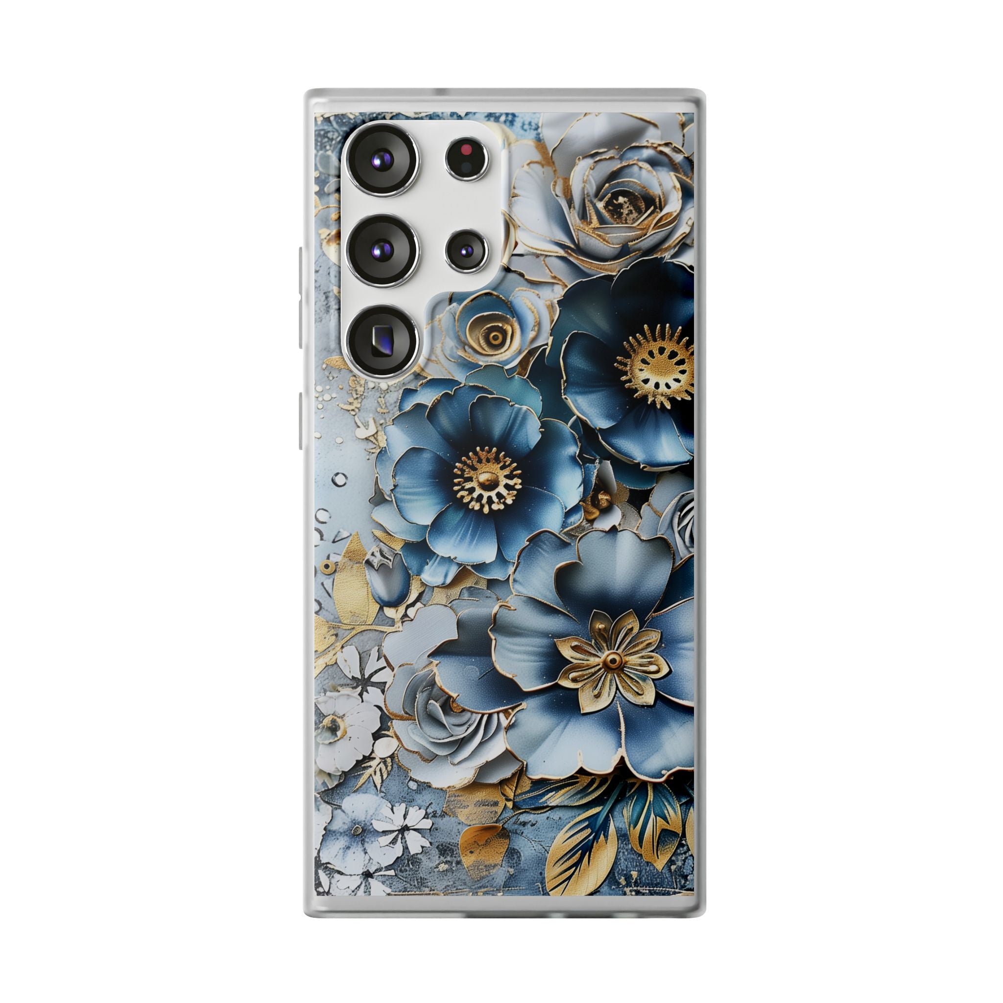 Blue Blooming Flowers Flexi Case - Samsung Galaxy Case