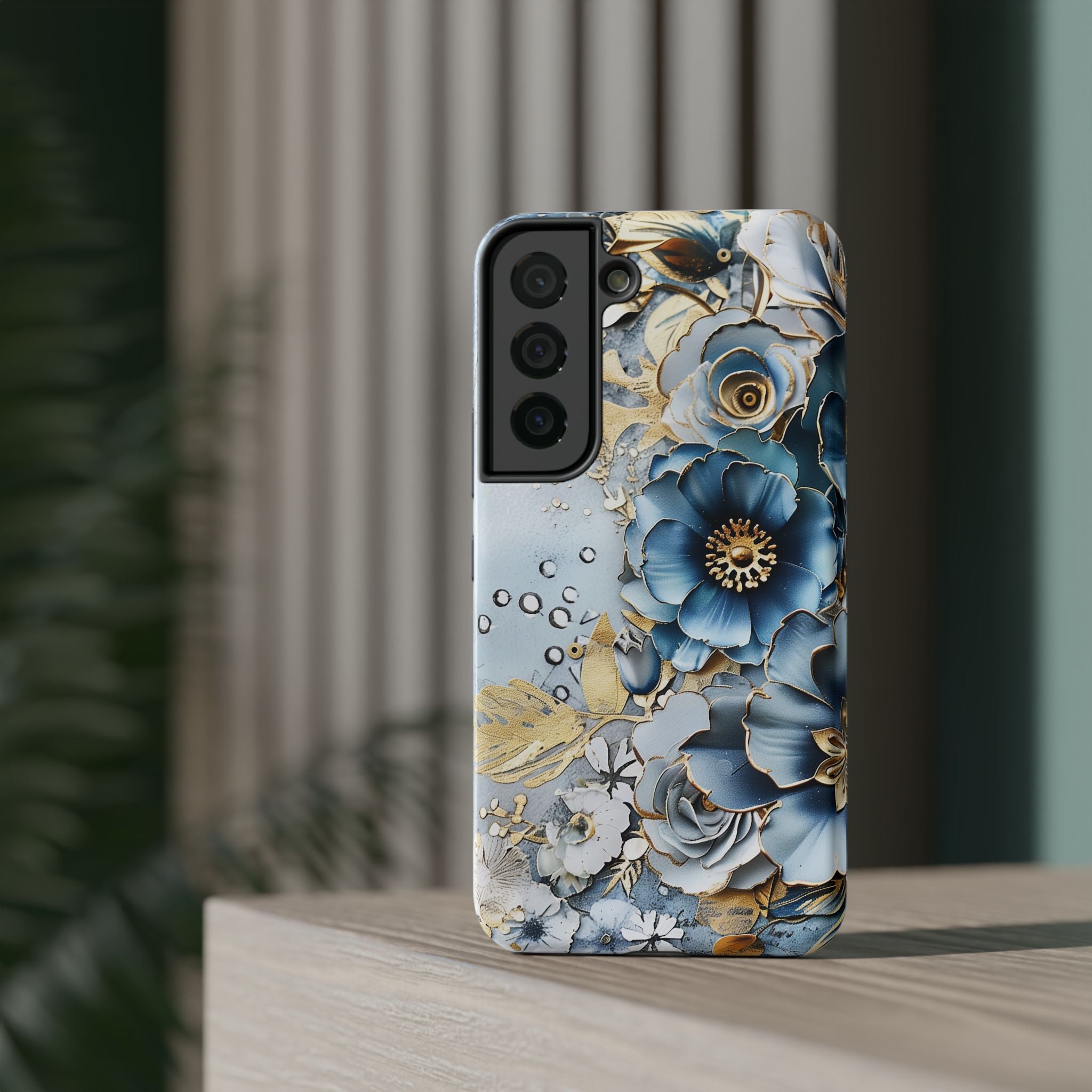 Blooming Blue Floral Bouquet - Impact Guard Samsung Galaxy Case