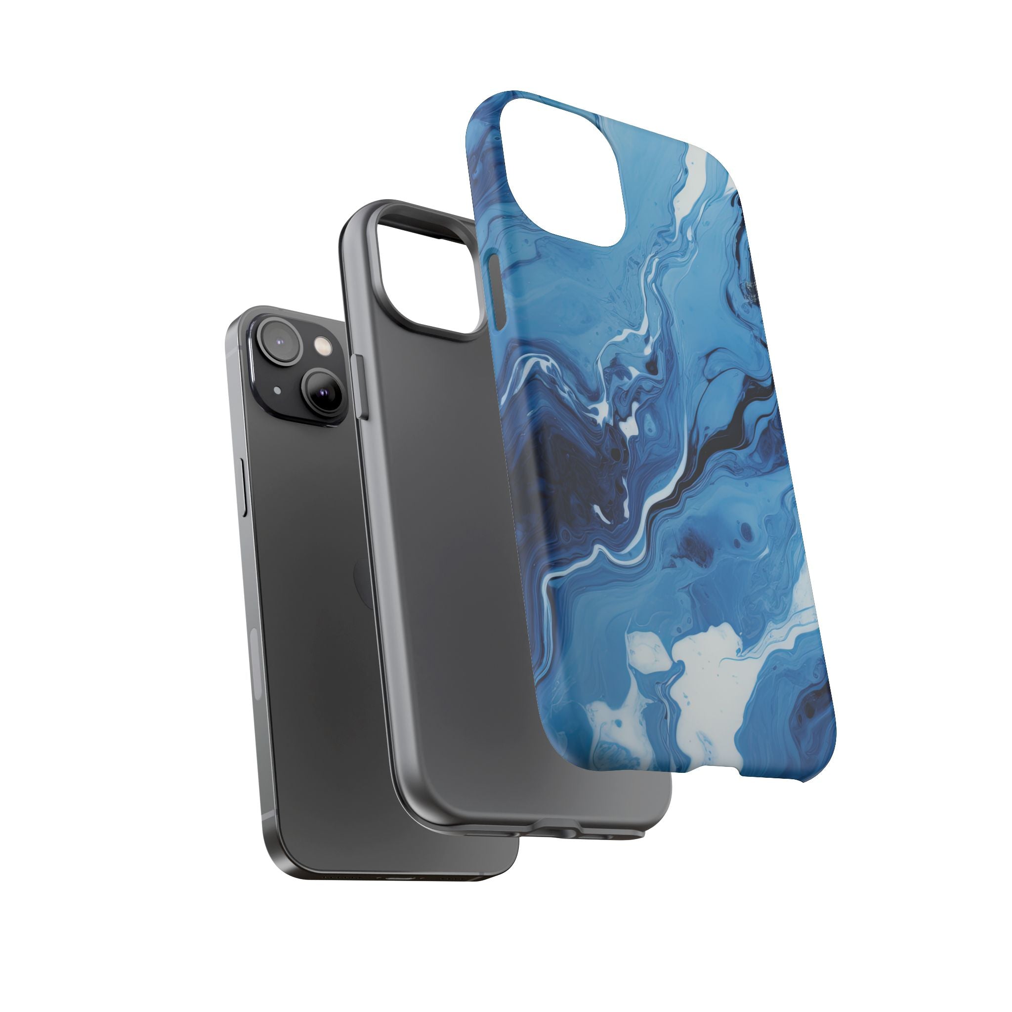 Blue Ocean Wave Marble - Tough Guard Apple iPhone Case