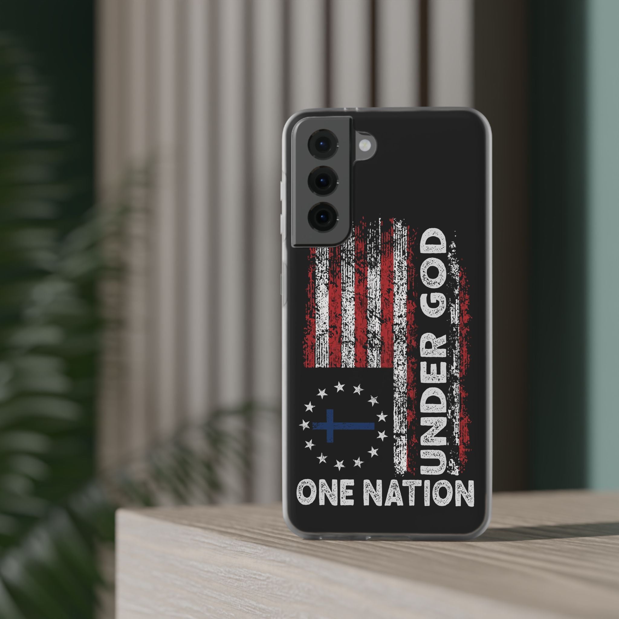 One Nation Under God American Flag - Flexi Case Samsung Galaxy Case