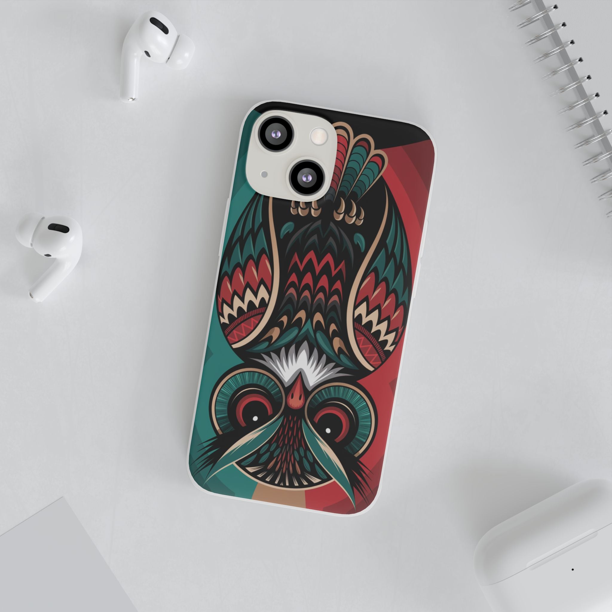 Majestic Haida Native American Owl - Flexi Case Apple iPhone Case