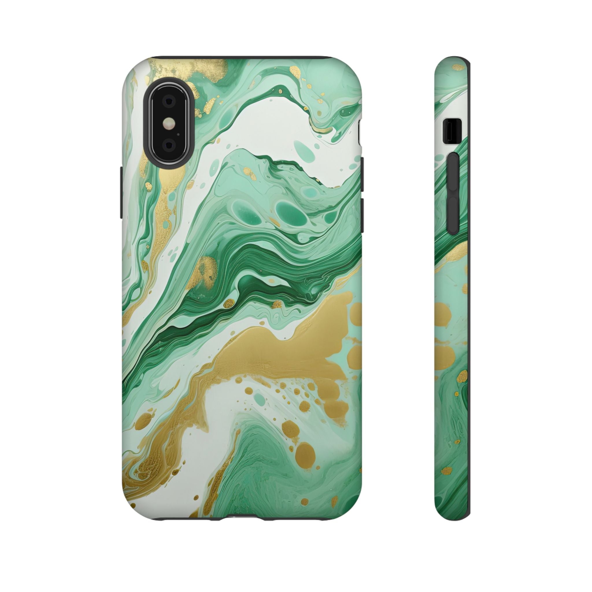 Emerald Gold Marble - Tough Guard Apple iPhone Case