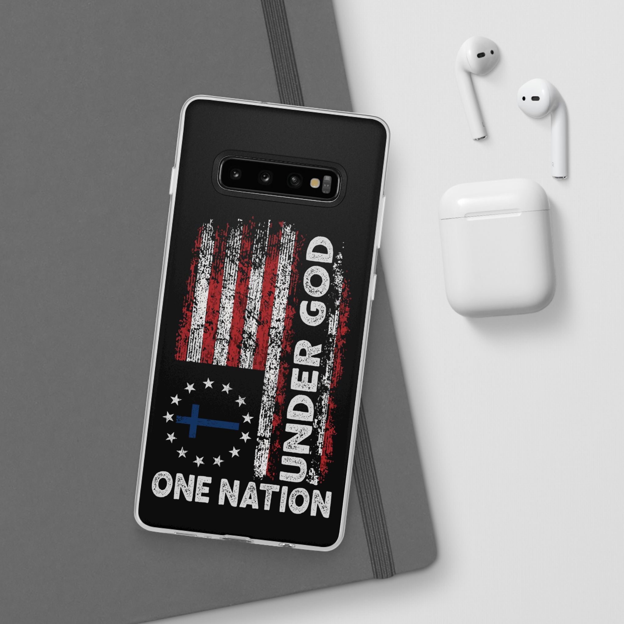 One Nation Under God American Flag - Flexi Case Samsung Galaxy Case