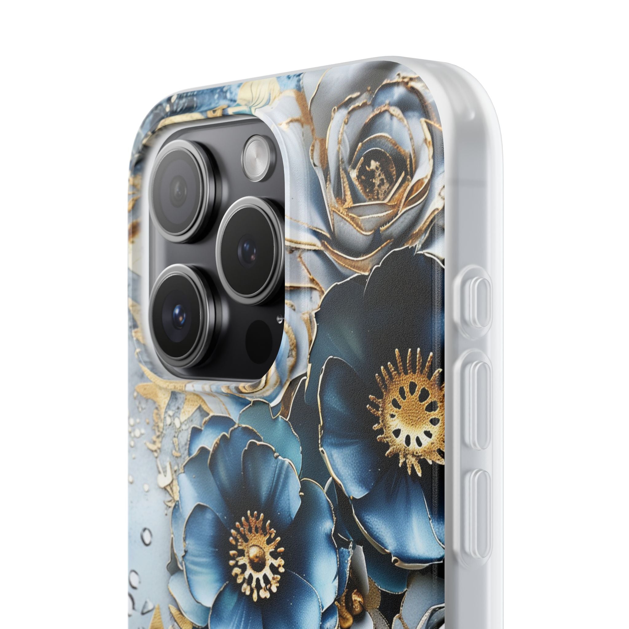 Blue Blooming Flowers Flexi Case - Apple iPhone Case