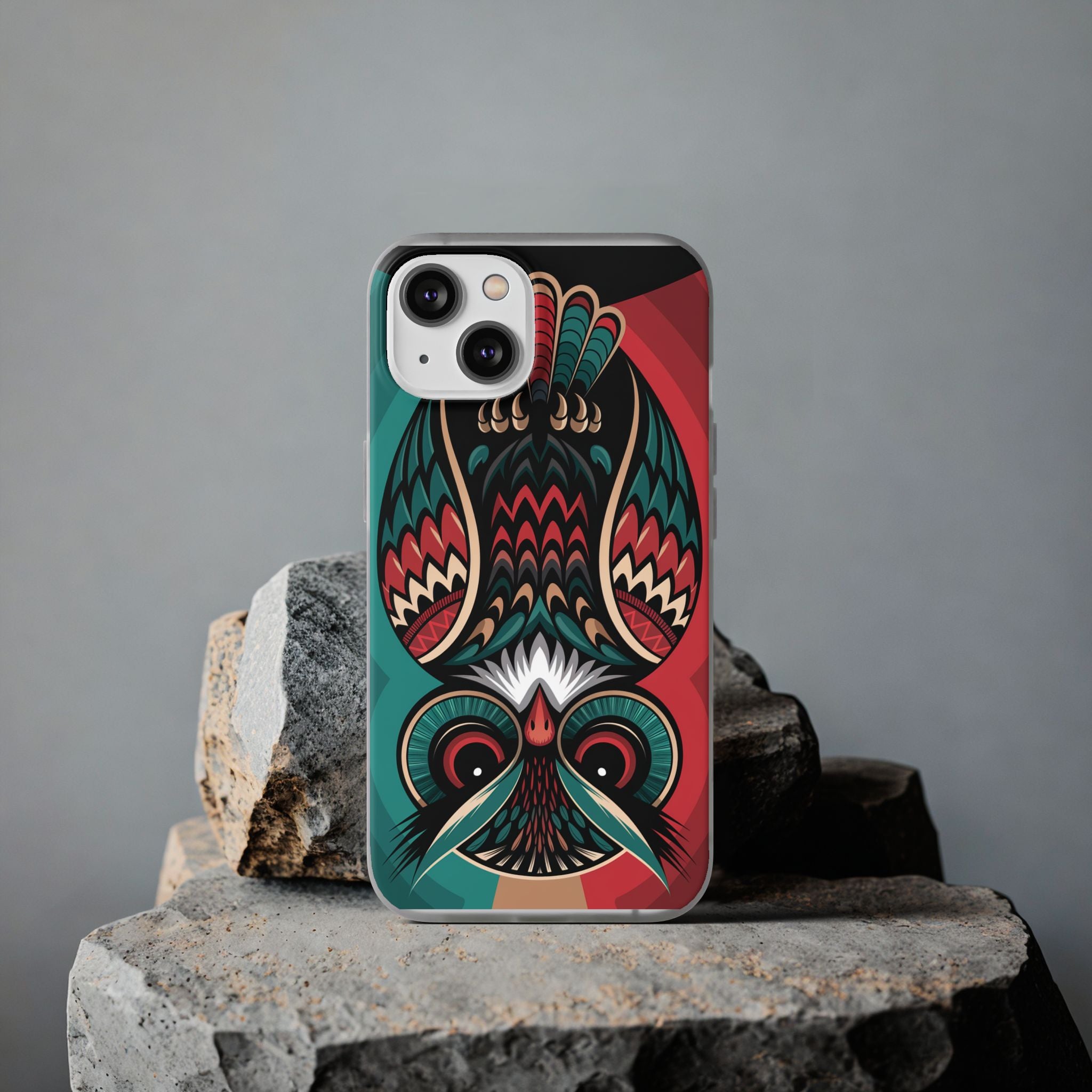 Majestic Haida Native American Owl - Flexi Case Apple iPhone Case